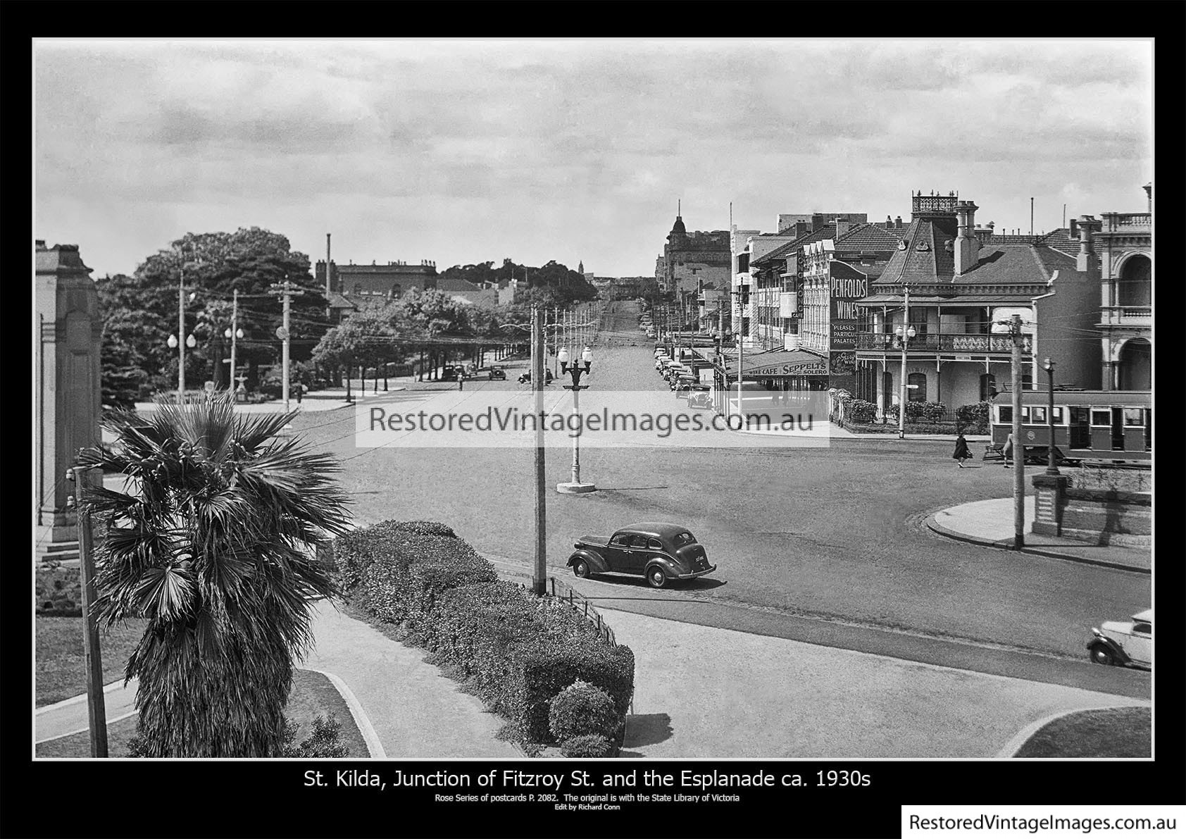 St Kilda, Junction Of Fitzroy And The Esplanade 1930s