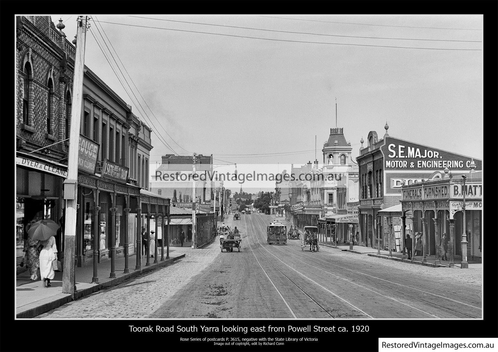Toorak Road South Yarra Looking East From Powell Street 1920