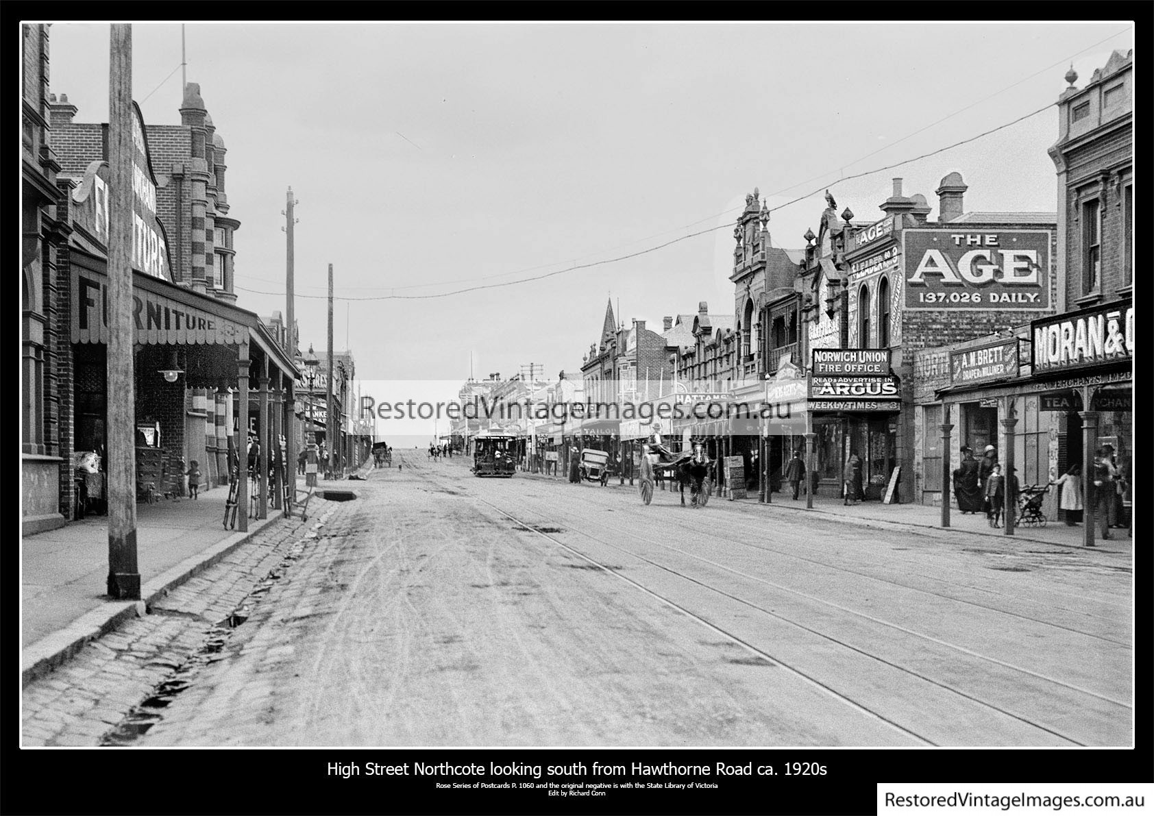 Northcote Looking South On High Street Ca. 1920s