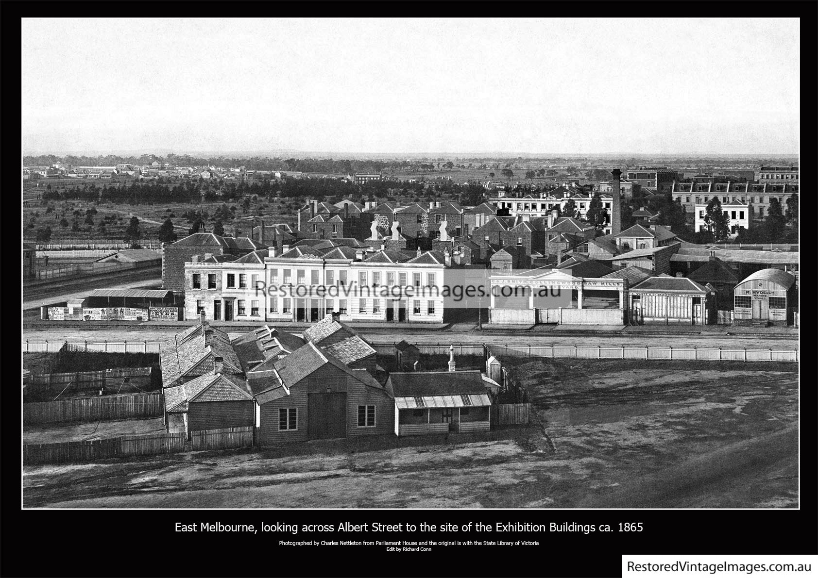 East Melbourne Showing Carlton Gardens 1865