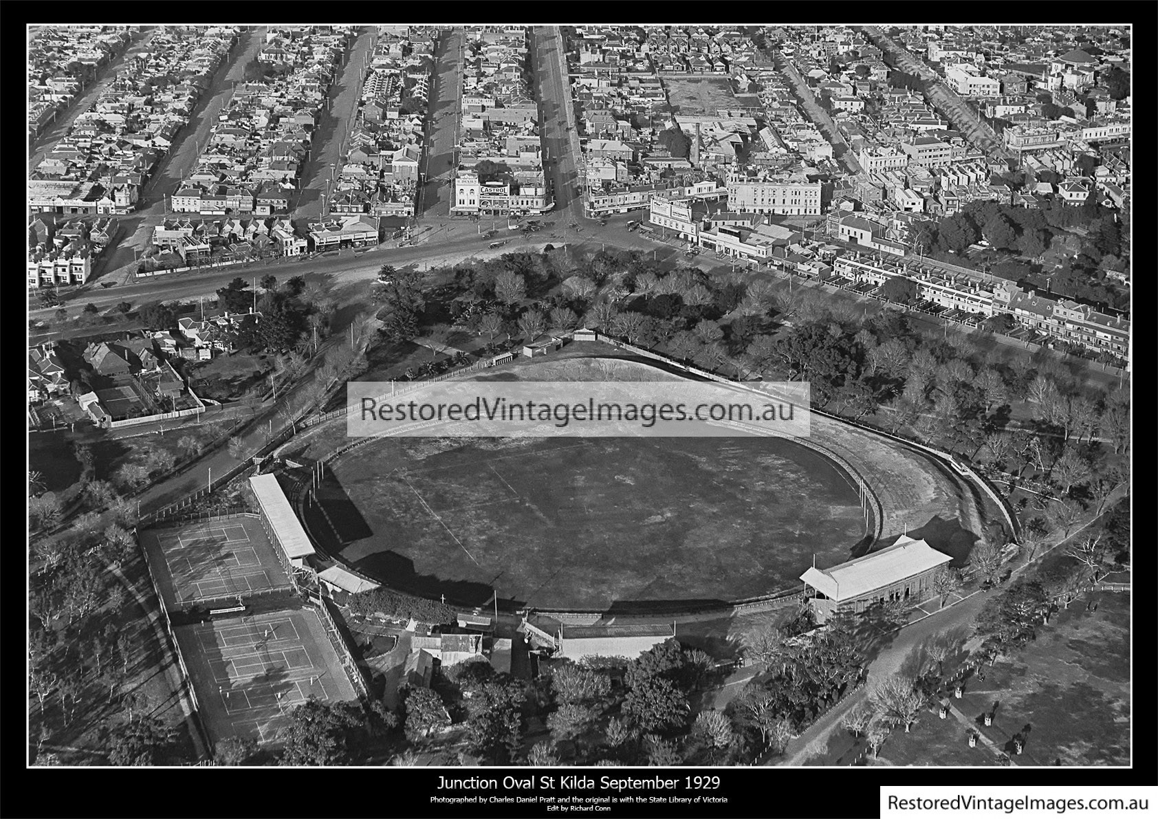 St Kilda’s  Junction Oval Showing The Road Junction In 1929