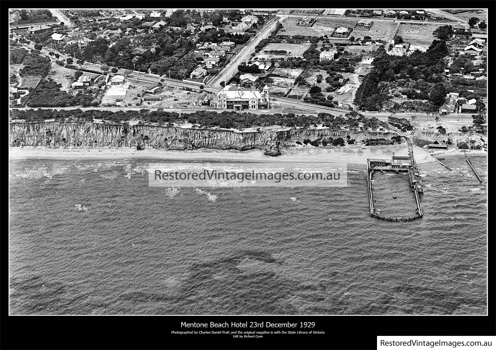 Mentone Aerial Shows The Mentone Beach Hotel December 1929