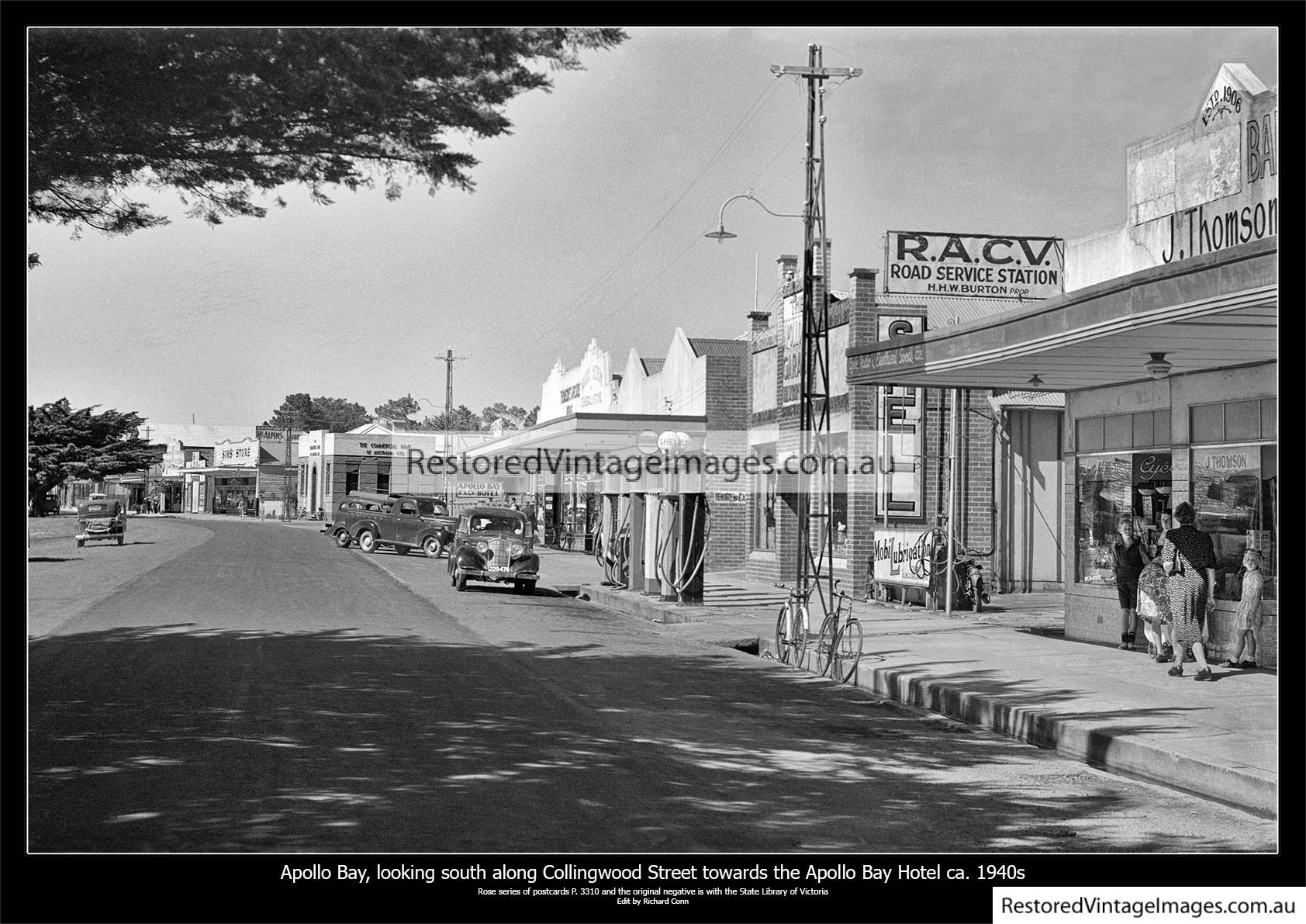 Apollo Bay Looking South Along Collingwood Street Ca. 1940s