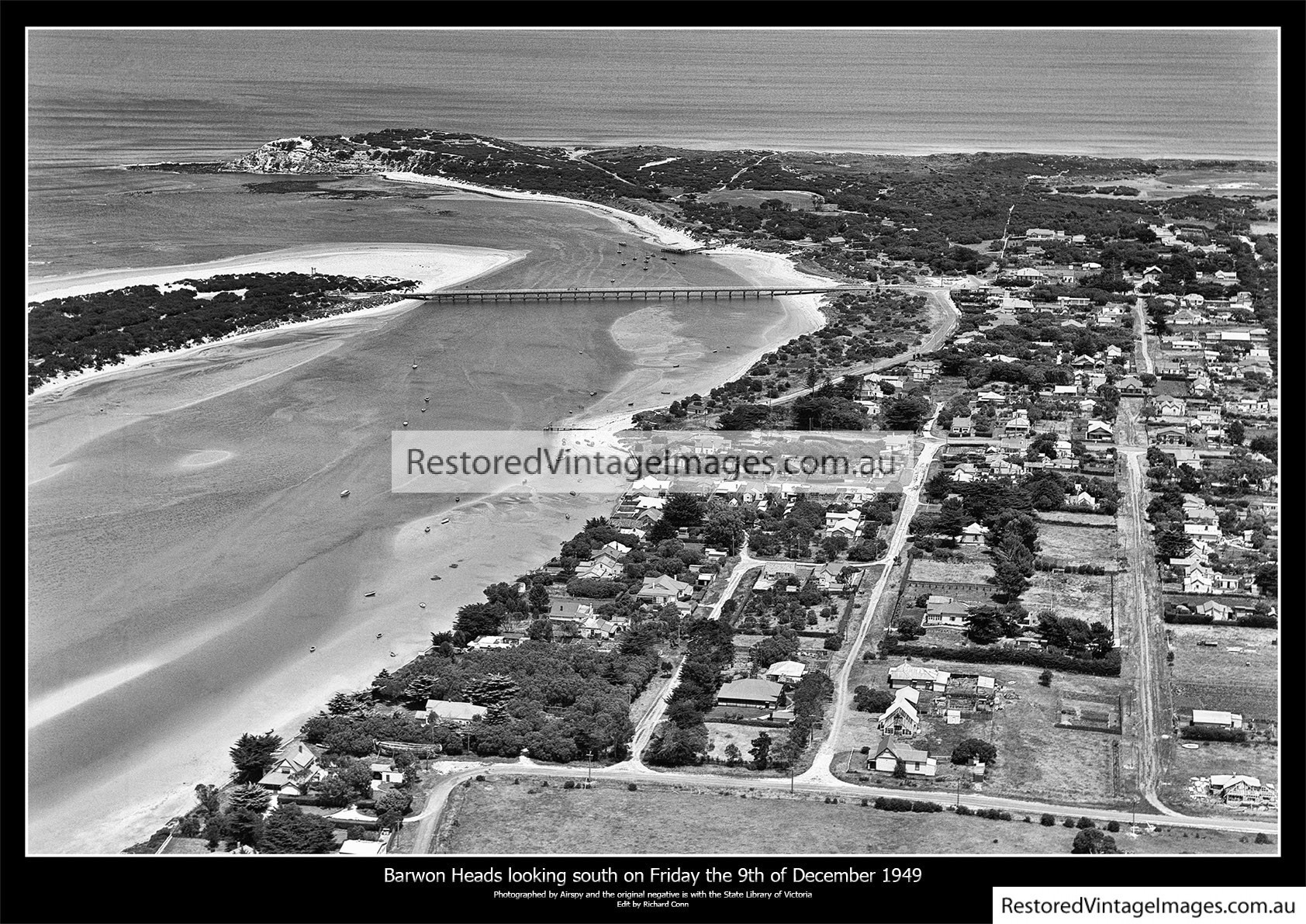 Barwon Heads, River And Town On Friday The 9th Of December 1949