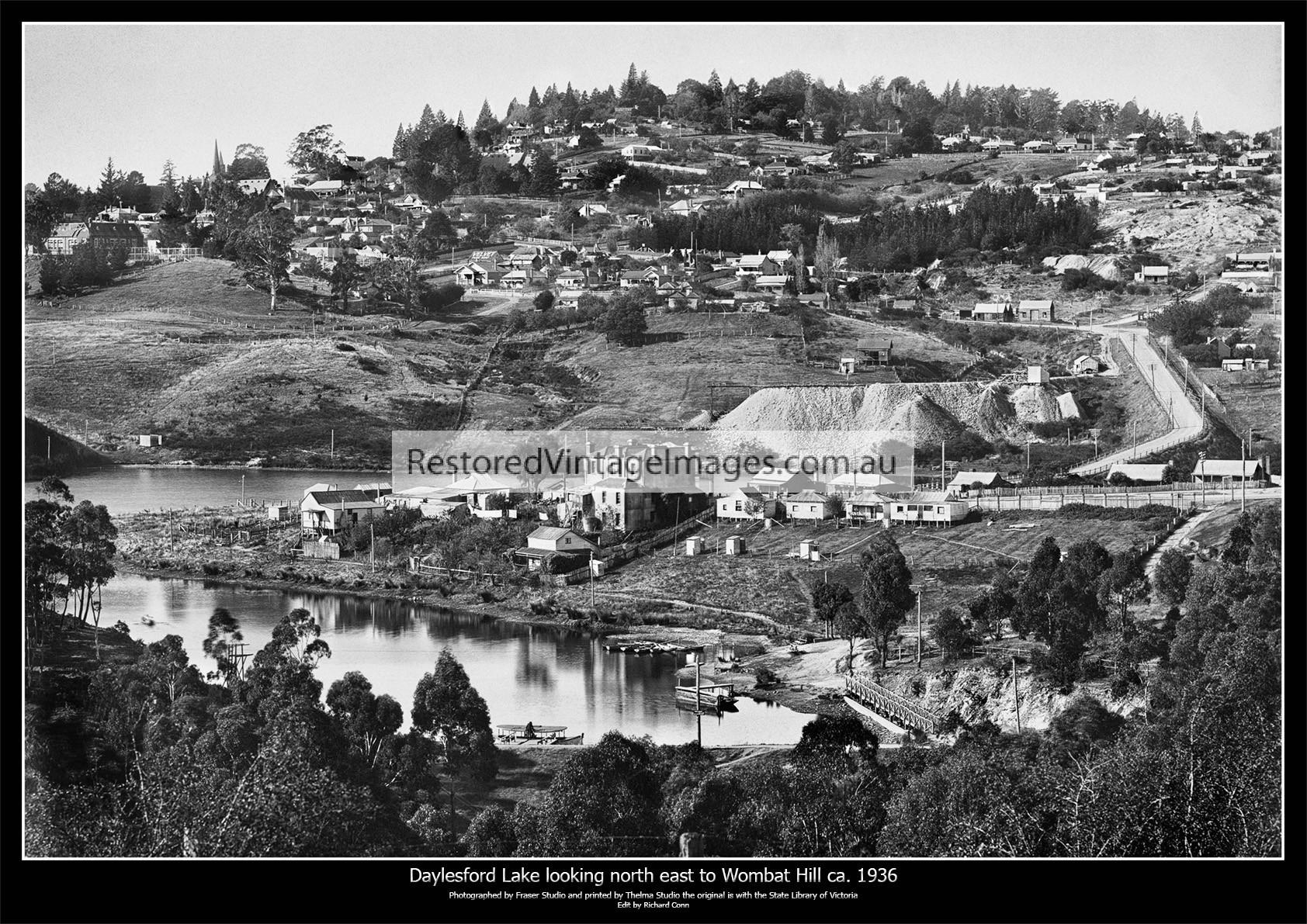 Daylesford Lake Looking Towards Wombat Hill Ca. 1937