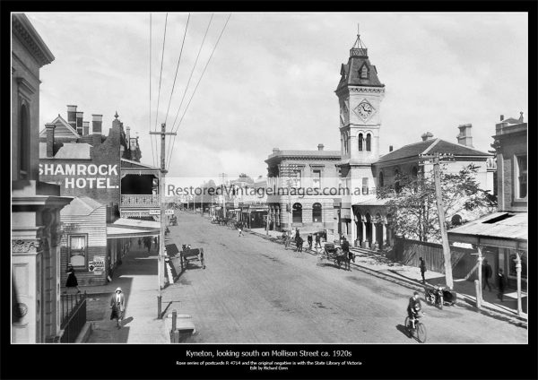 Kyneton, looking south along Mollison Street ca. 1920s - Restored ...