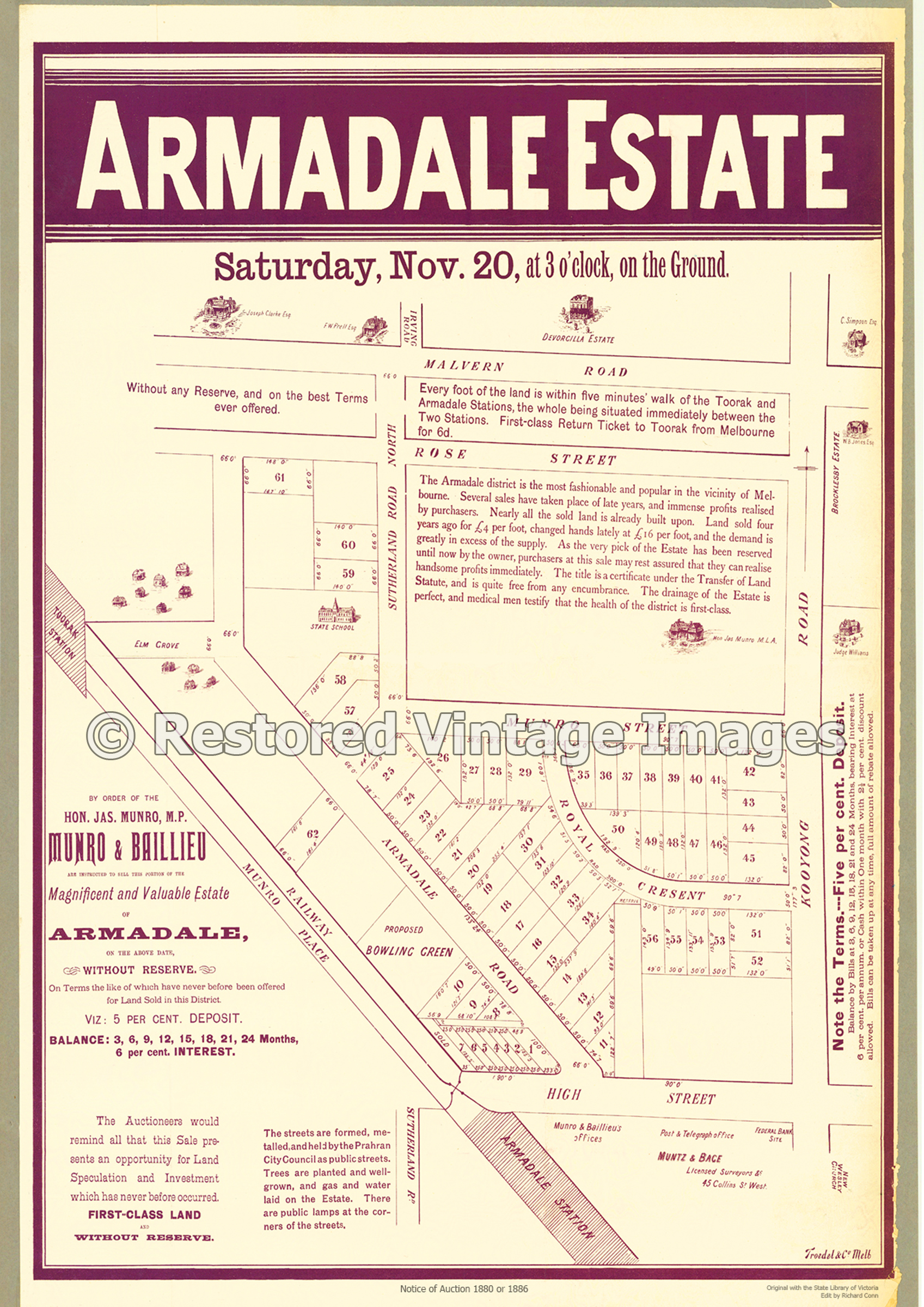 Armadale Estate 20th November 1886 – Armadale