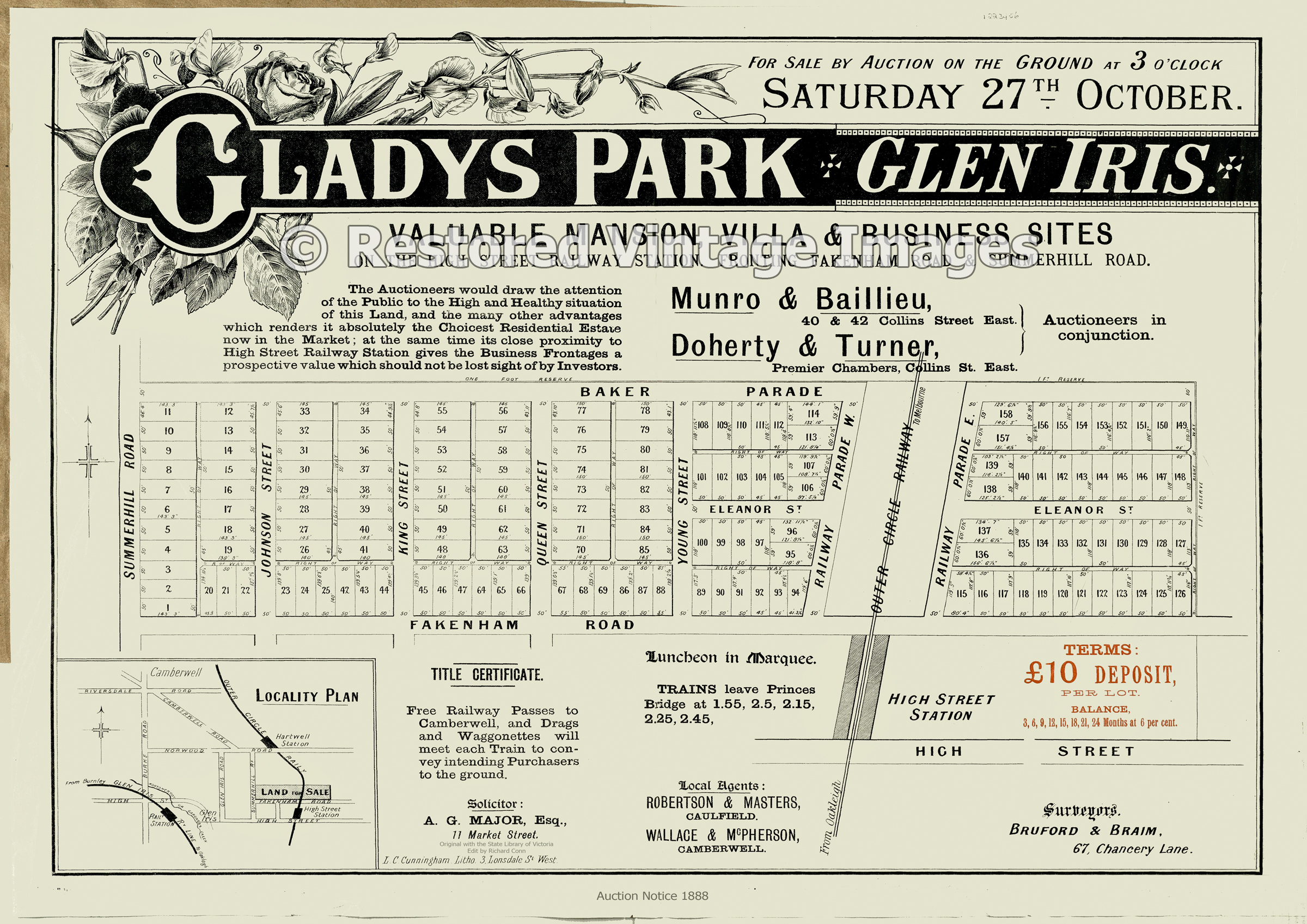 Gladys Park Glen Iris 27th October 1888 – Ashburton