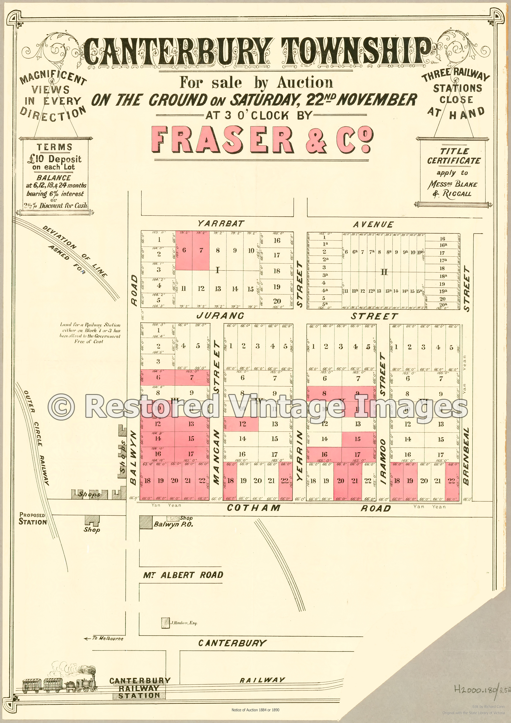 Canterbury Township 22nd November 1884 – Balwyn