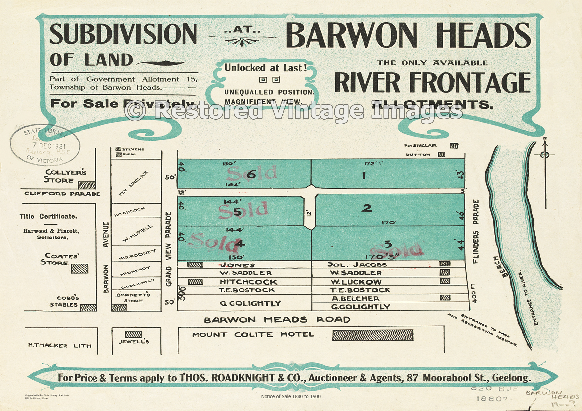 Barwon Heads River Frontage Ca. 1900 – Barwon Heads
