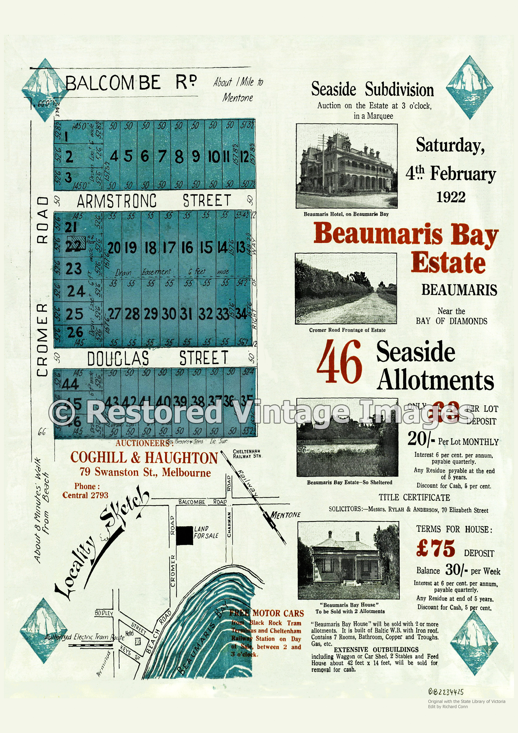 Beaumaris Bay Estate 4th February 1922 – Beaumaris
