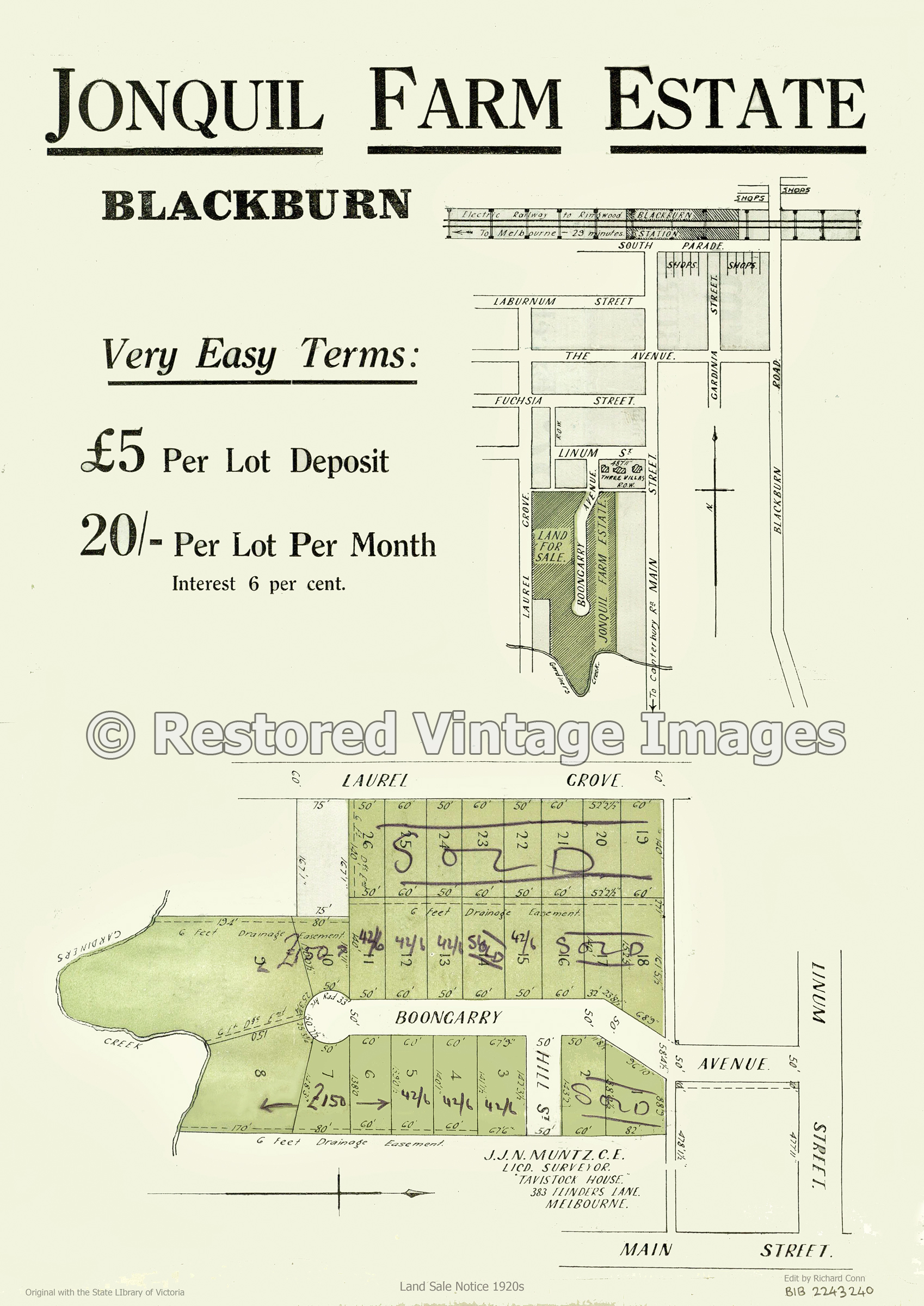 Jonquil Farm Estate September 1923 – Blackburn