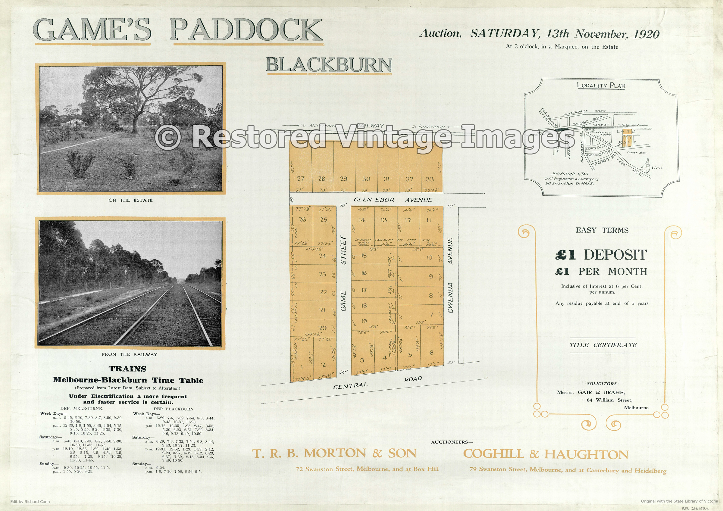 Games’ Paddock 13th November 1920 – Blackburn
