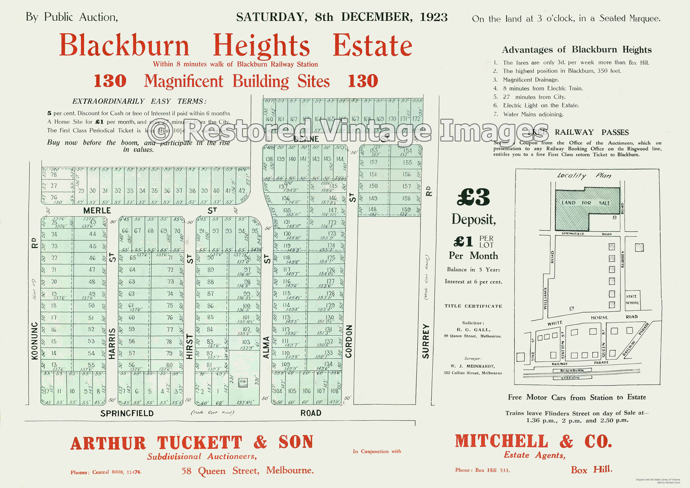Blackburn Heights Estate 8th December 1923 – Blackburn, Blackburn North –