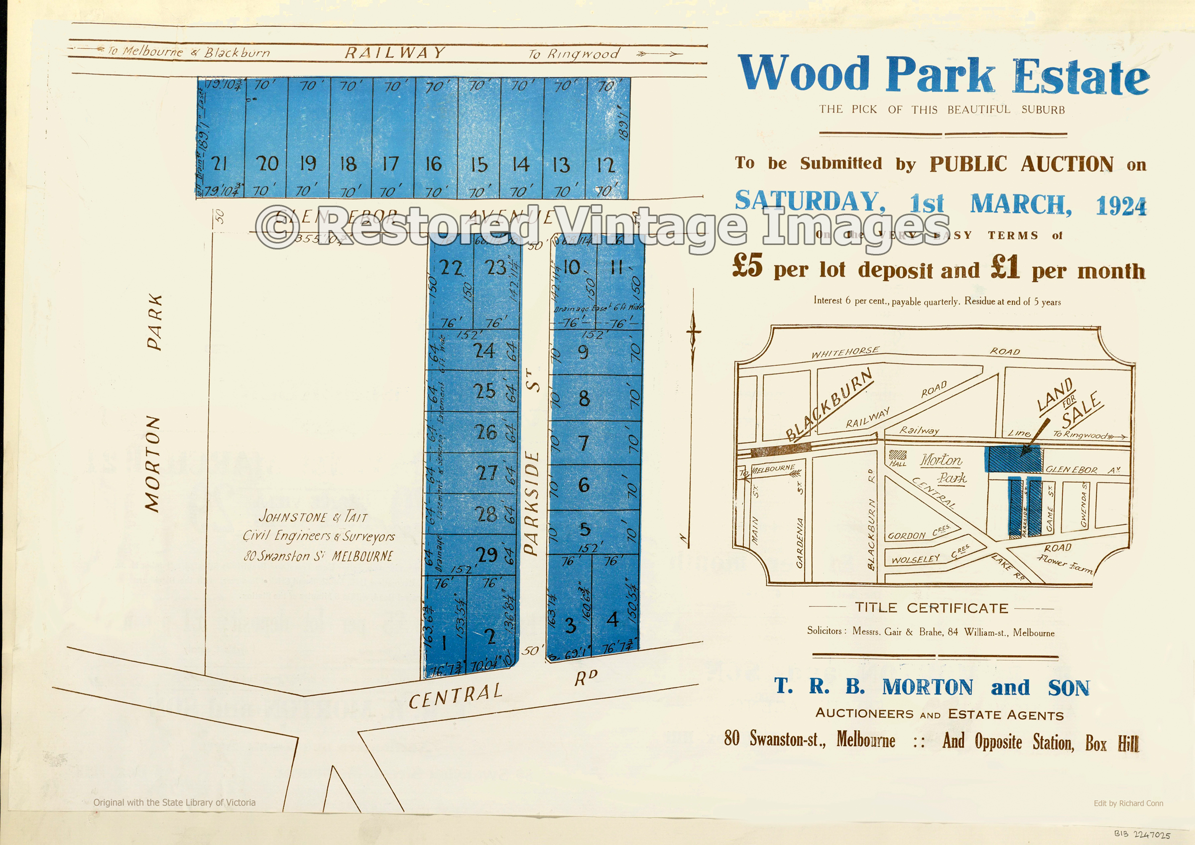 Wood Park Estate 1st March 1924 – Blackburn