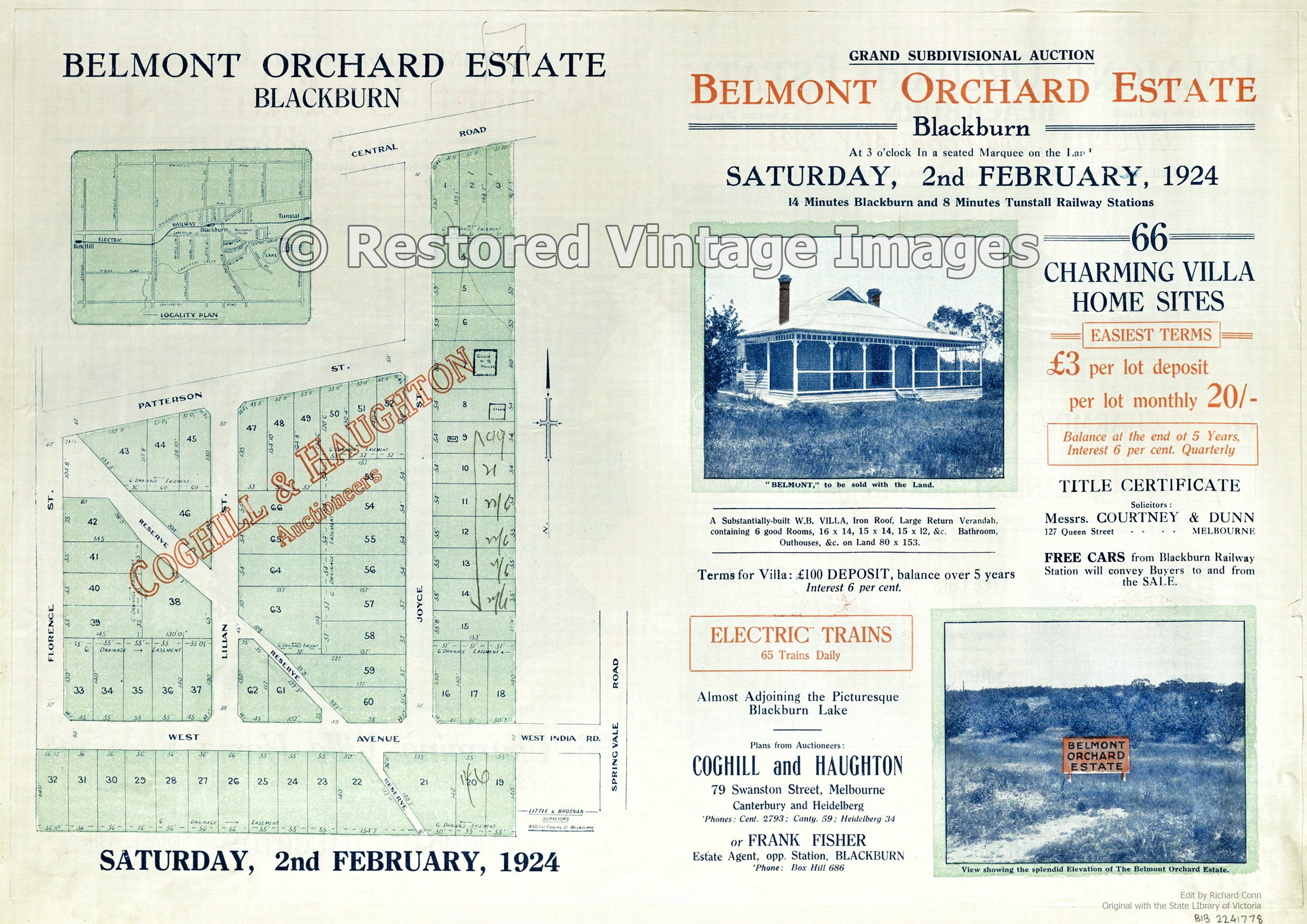 Belmont Orchard Estate Blackburn 2nd February 1924 – Nunawading Blackburn