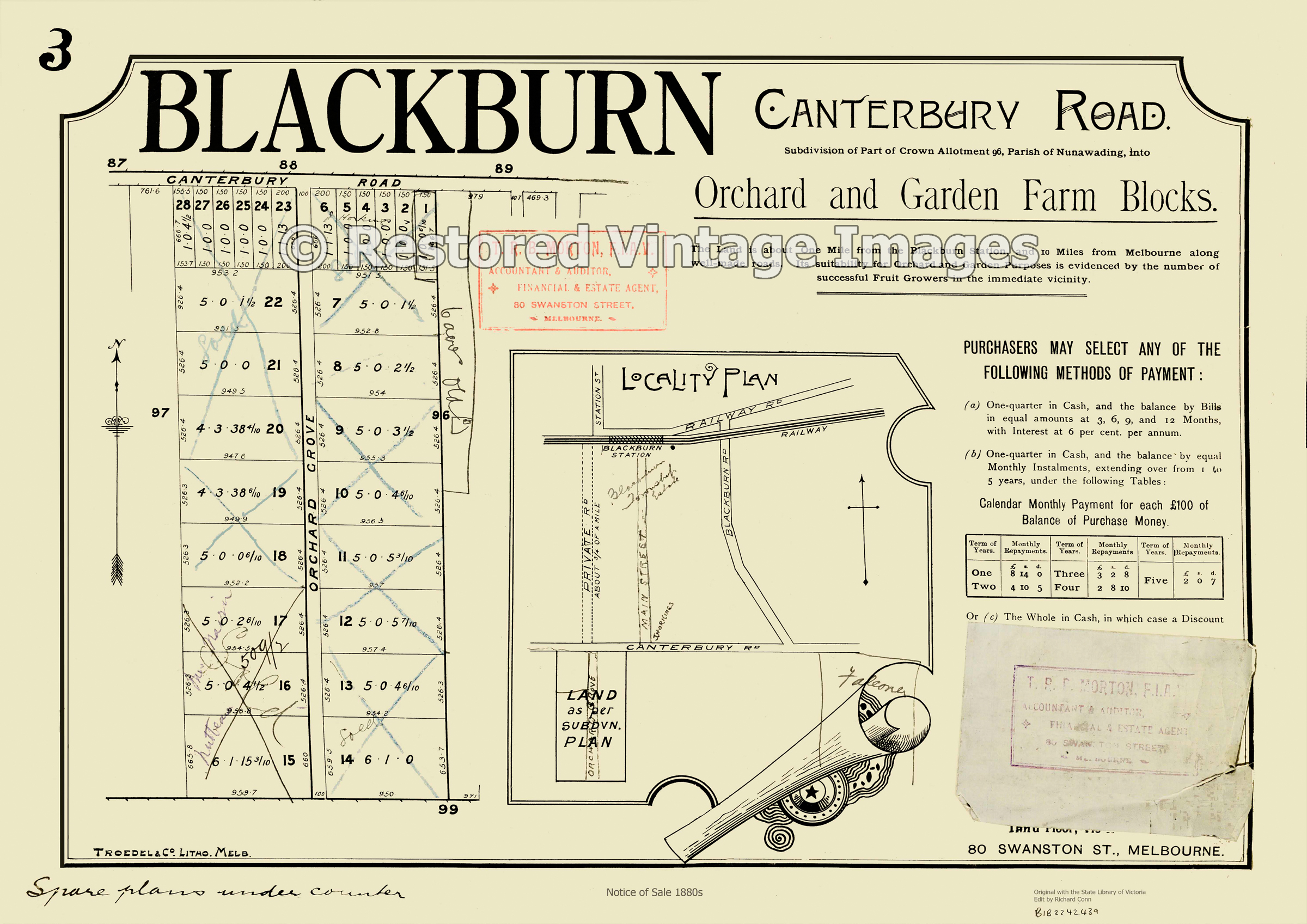 Orchard And Garden Farm Blocks 1880s – Blackburn