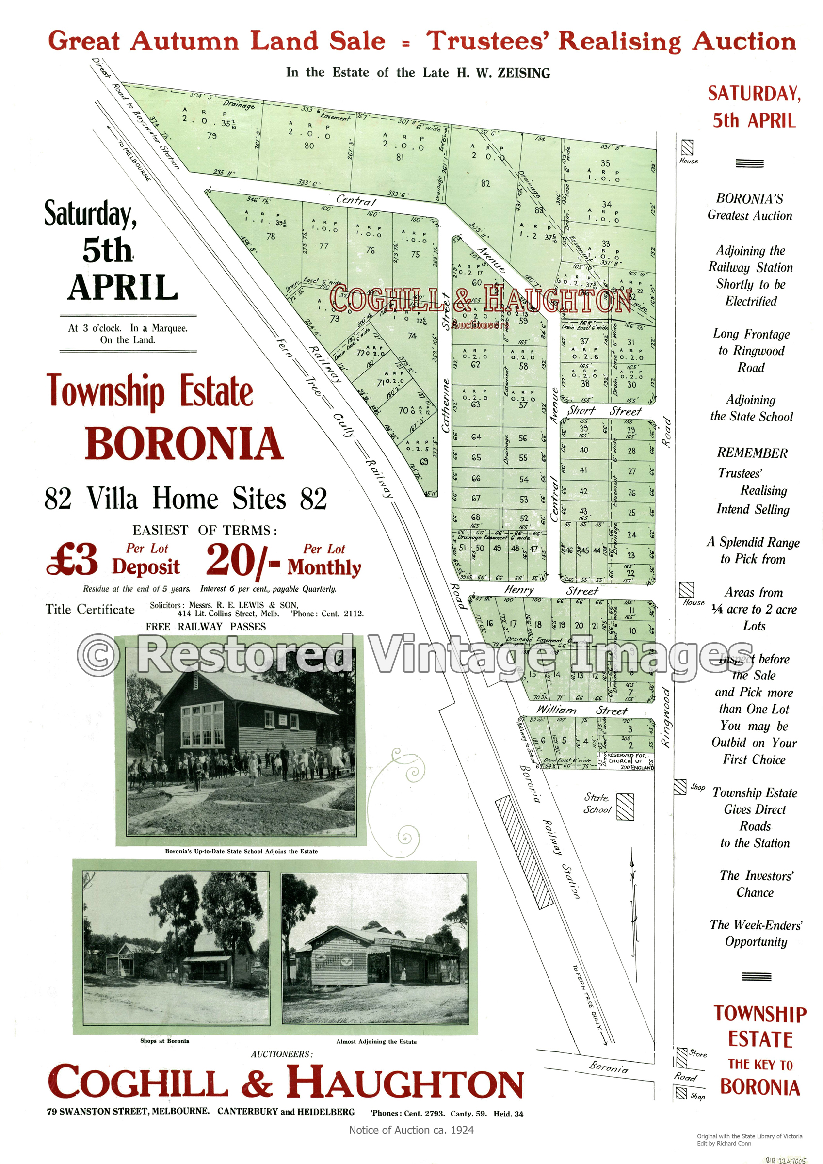 Township Estate Boronia 5th April 1924 – Boronia