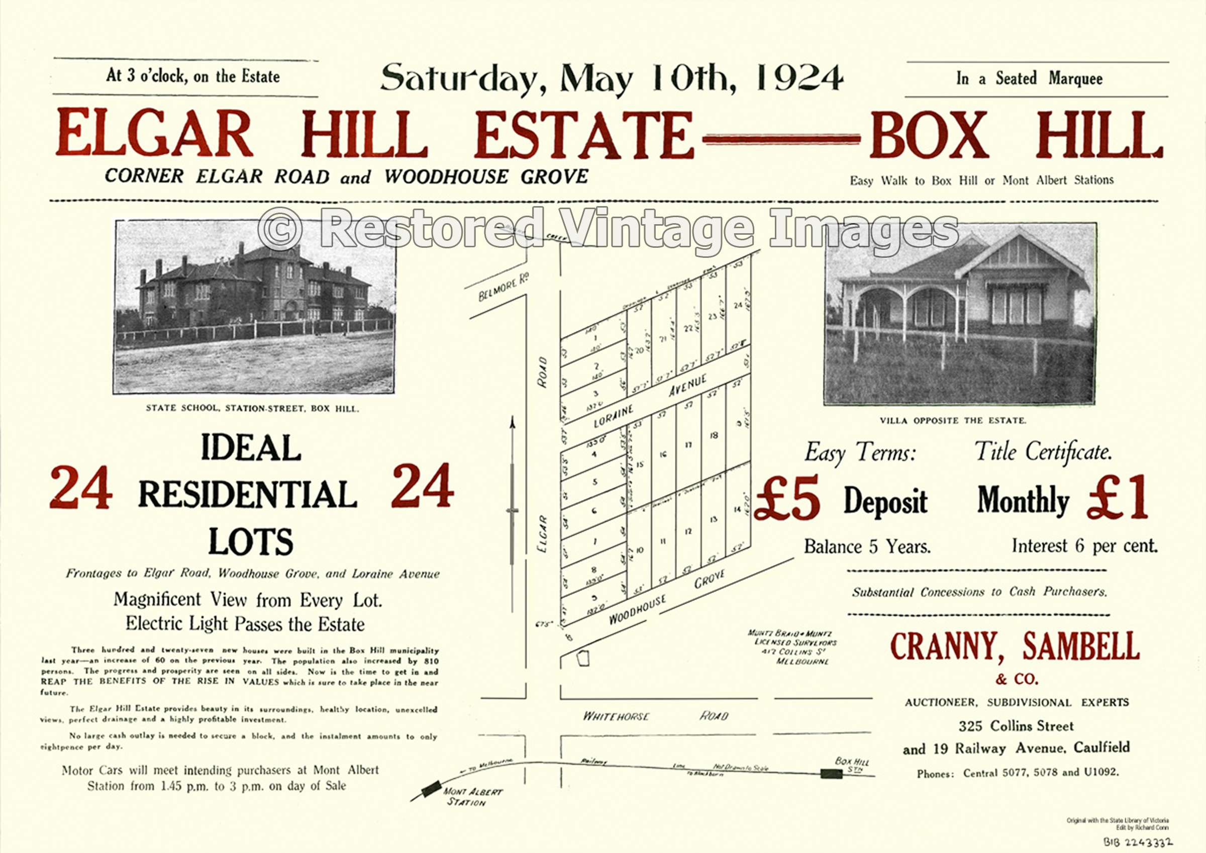 Elgar Hill Estate – Box Hill 10th May 1924 – Box Hill North