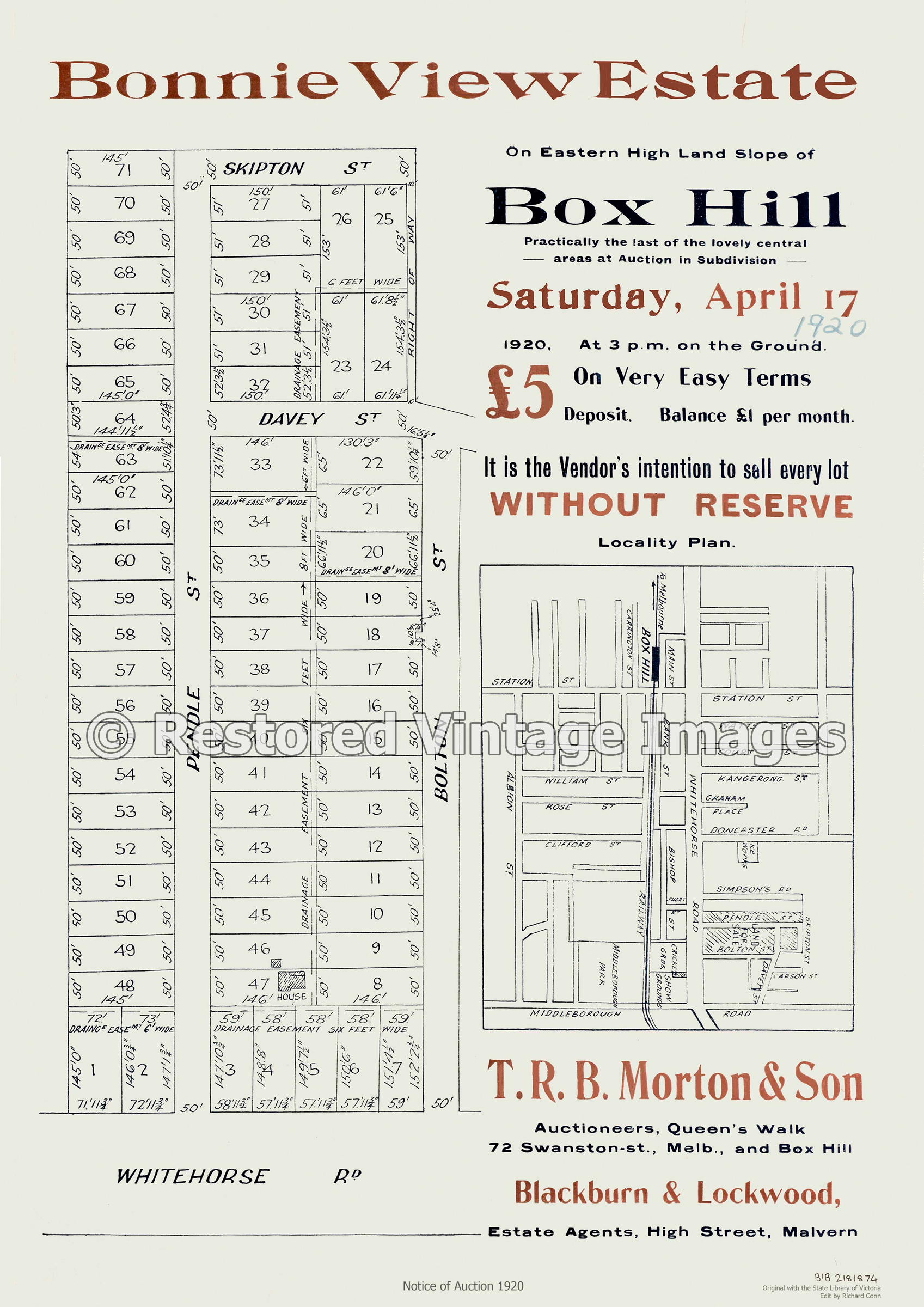 Bonnie View Estate 17th Of April 1920 – Box Hill