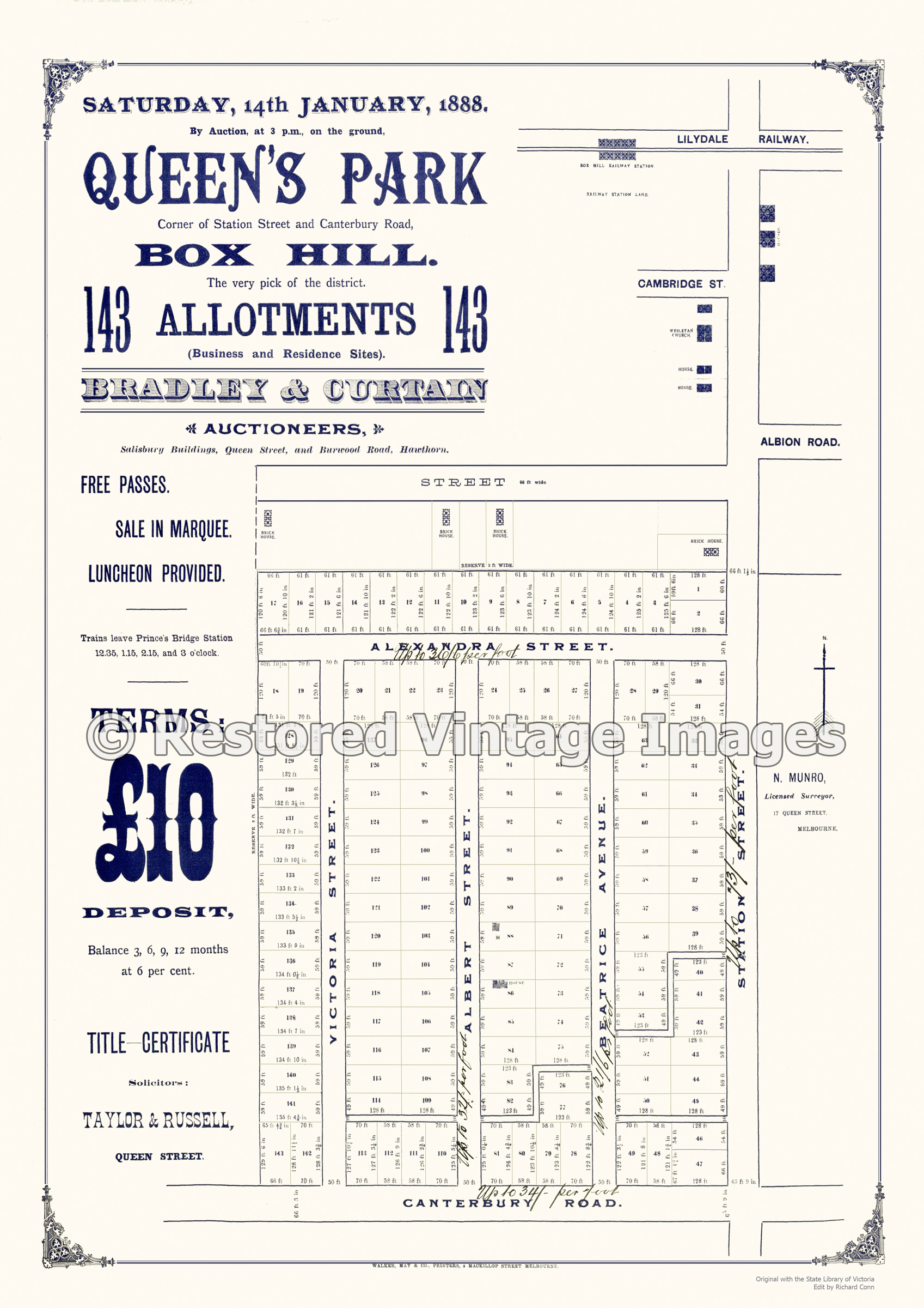 Queen’s Park Box Hill 14th January 1888 – Box Hill South