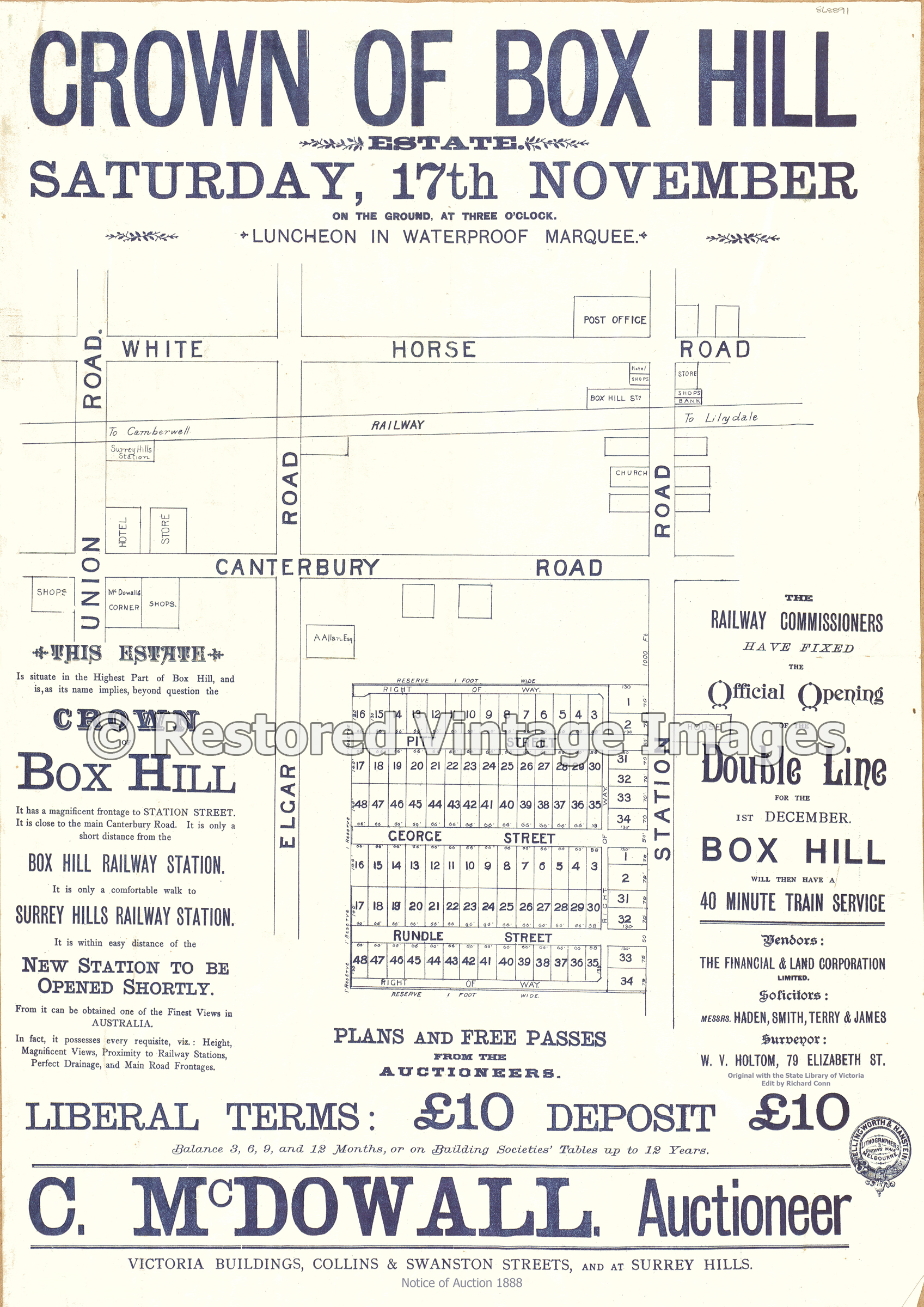 Crown Of Box Hill 17th November 1888 – Box Hill South
