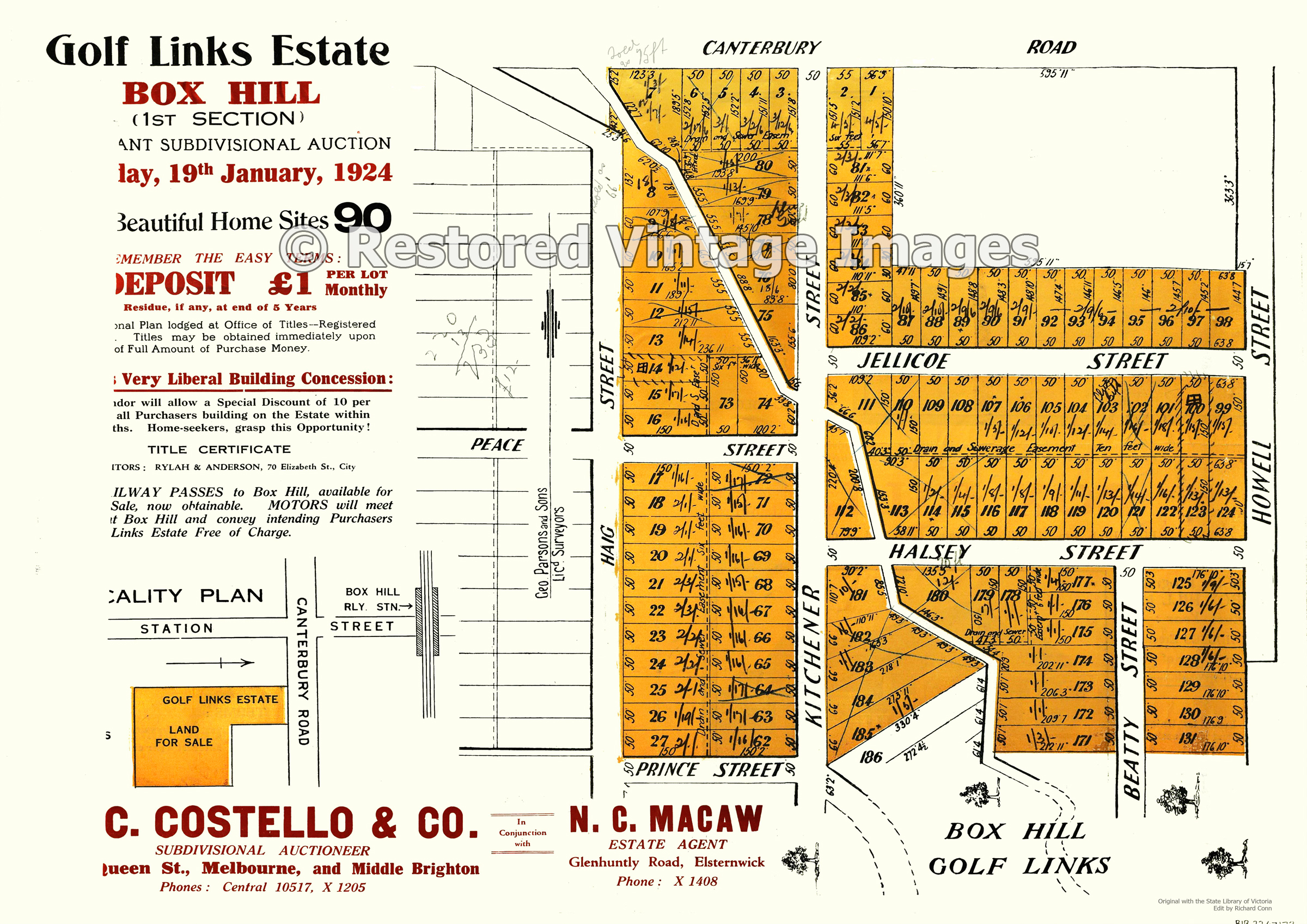 Golf Links Estate Box Hill 19th January 1924 – Box Hill South