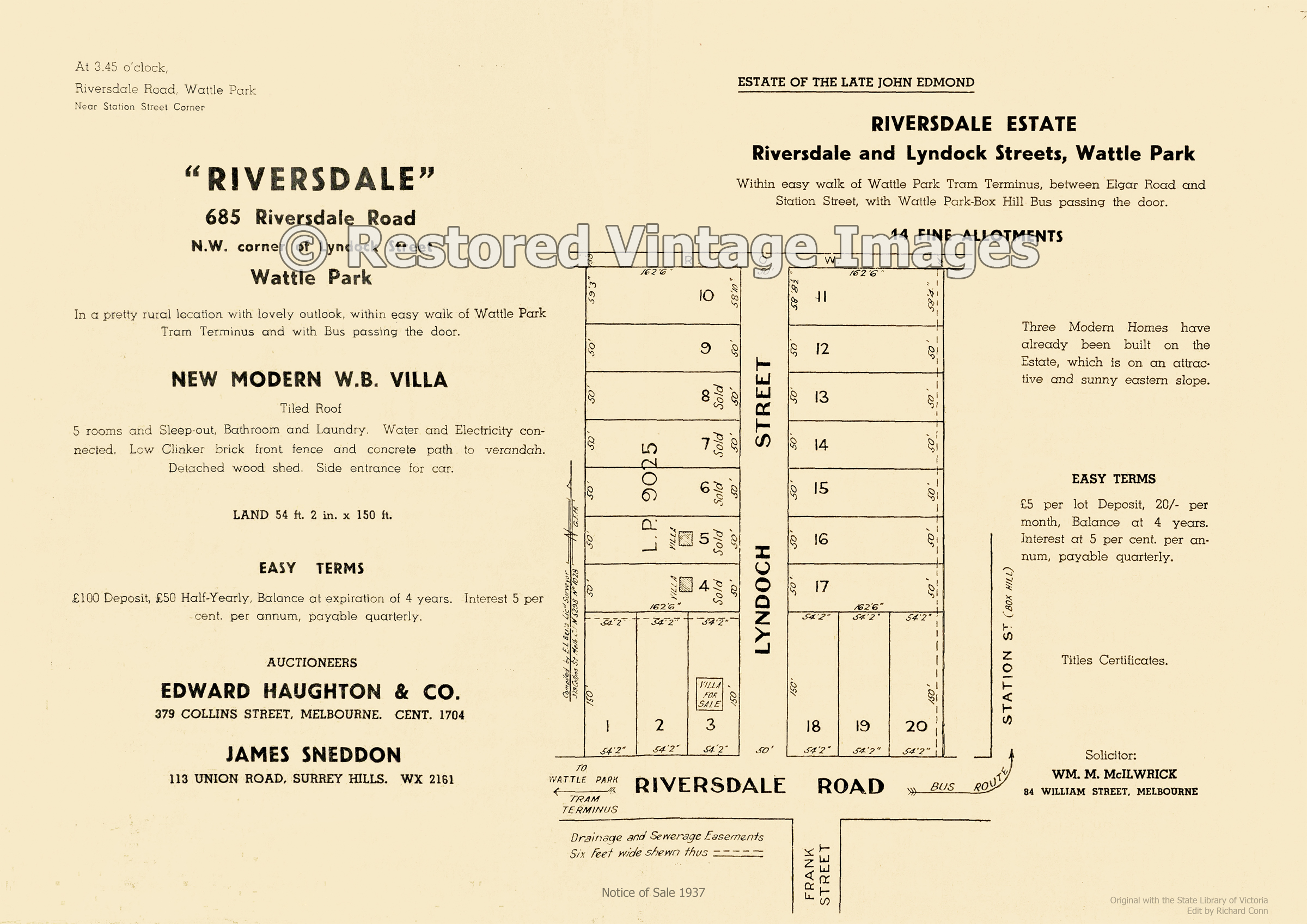 Riversdale Estate 4th December 1937 – Box Hill South