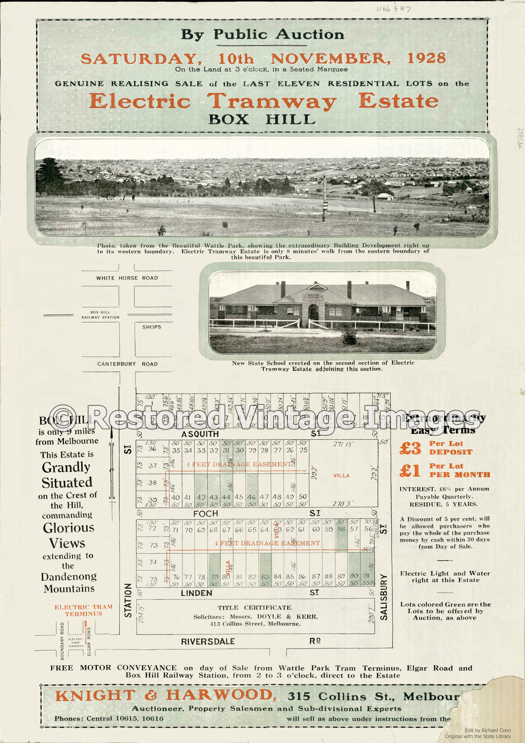Electric Tramway Estate 10th November 1928 – Box Hill South