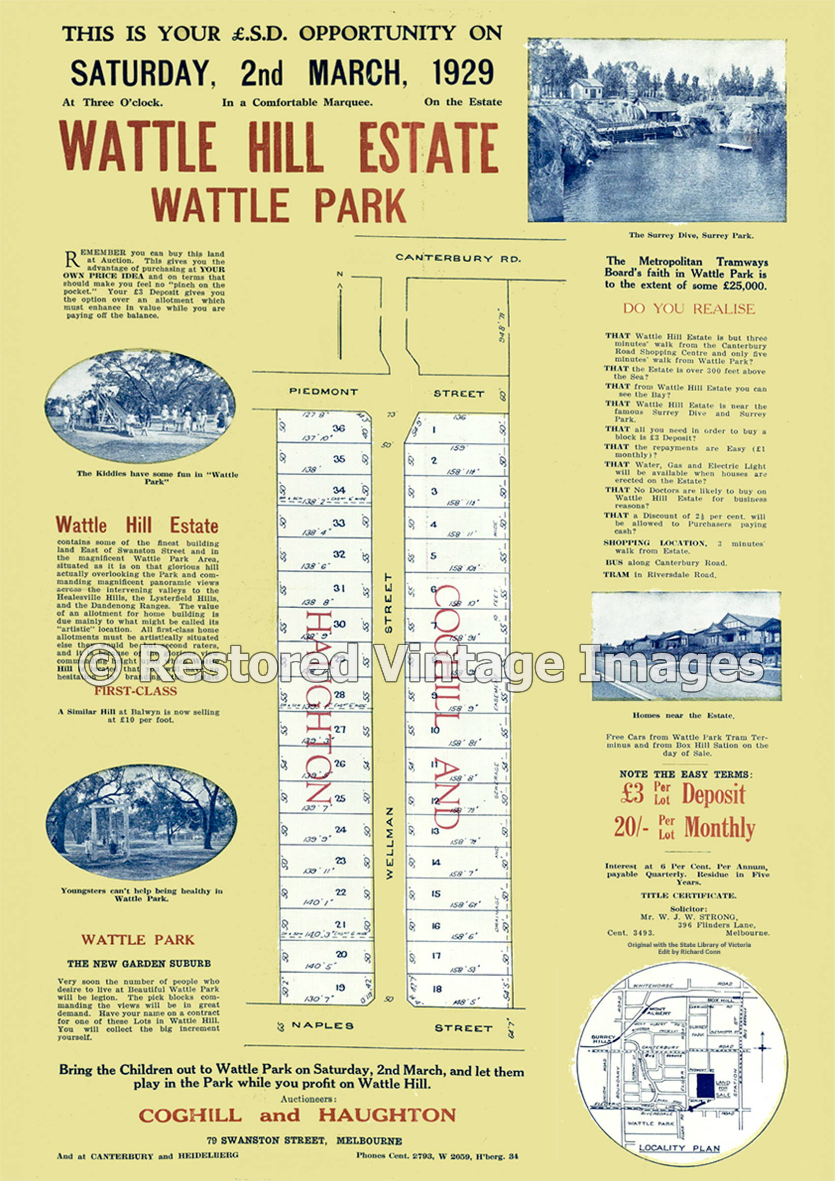 Wattle Hill Estate Wattle Park 2nd March 1929 – Box Hill South