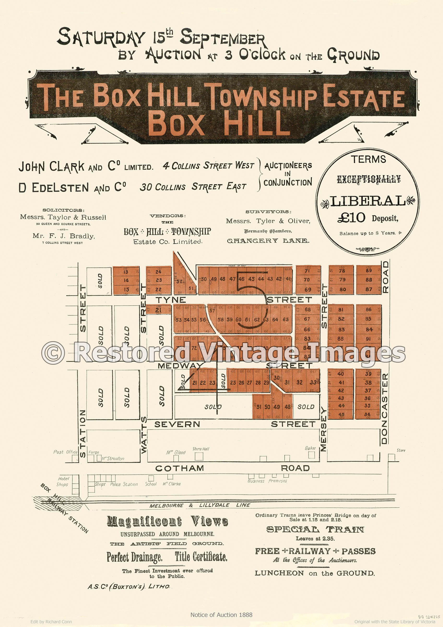 The Box Hill Township Estate 15th September 1888 – Box Hill
