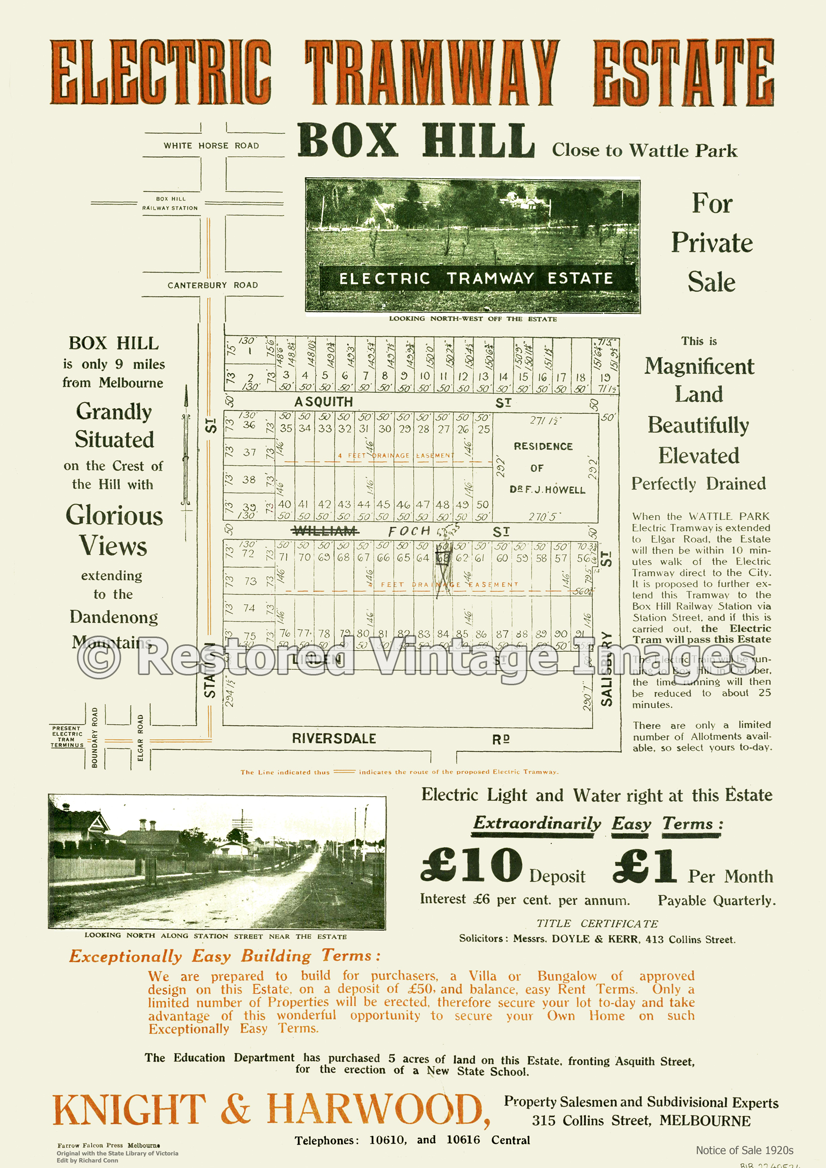 Electric Tramway Estate Box Hill 1919 – Box Hill South