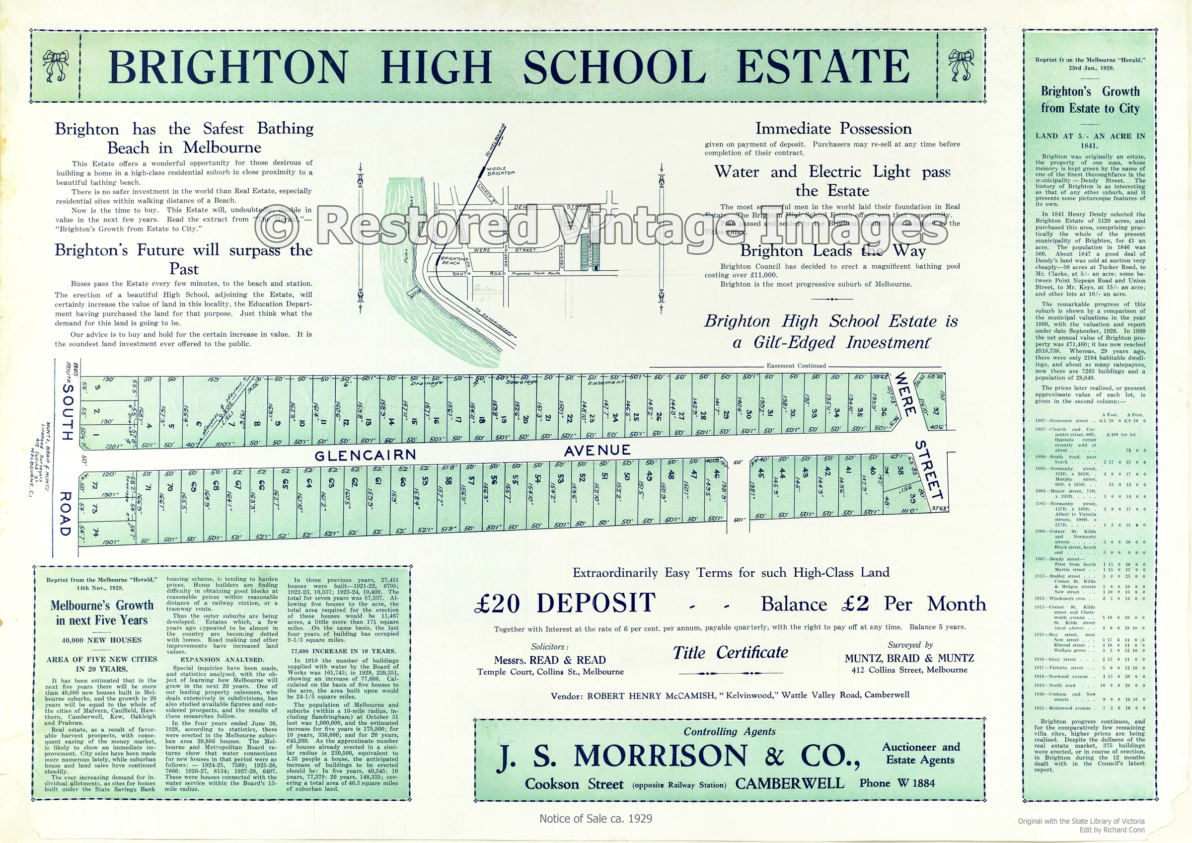 Brighton High School Estate 1927-29 – Brighton East