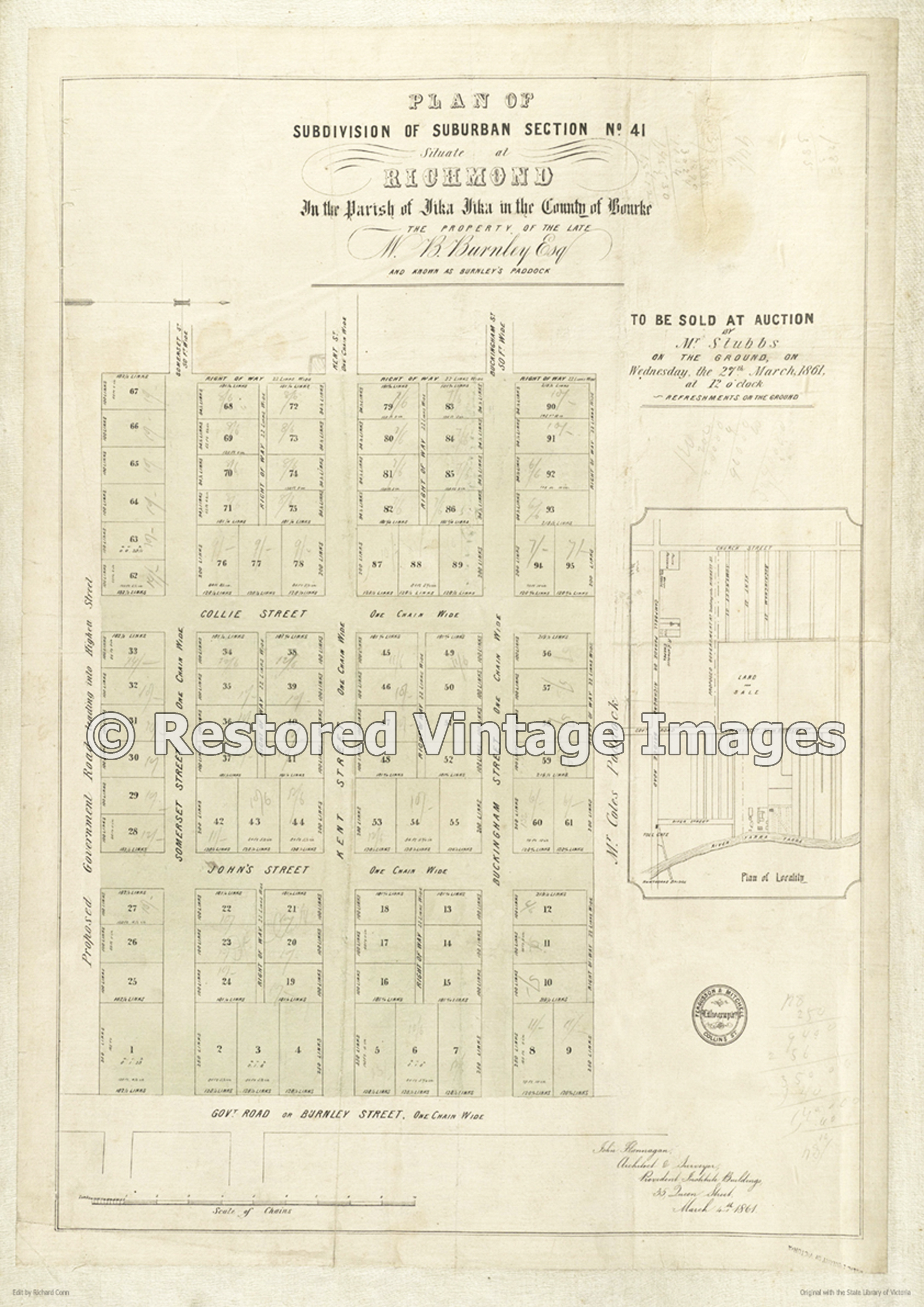 Suburban Allotment No. 41 27th March 1861 – Richmond