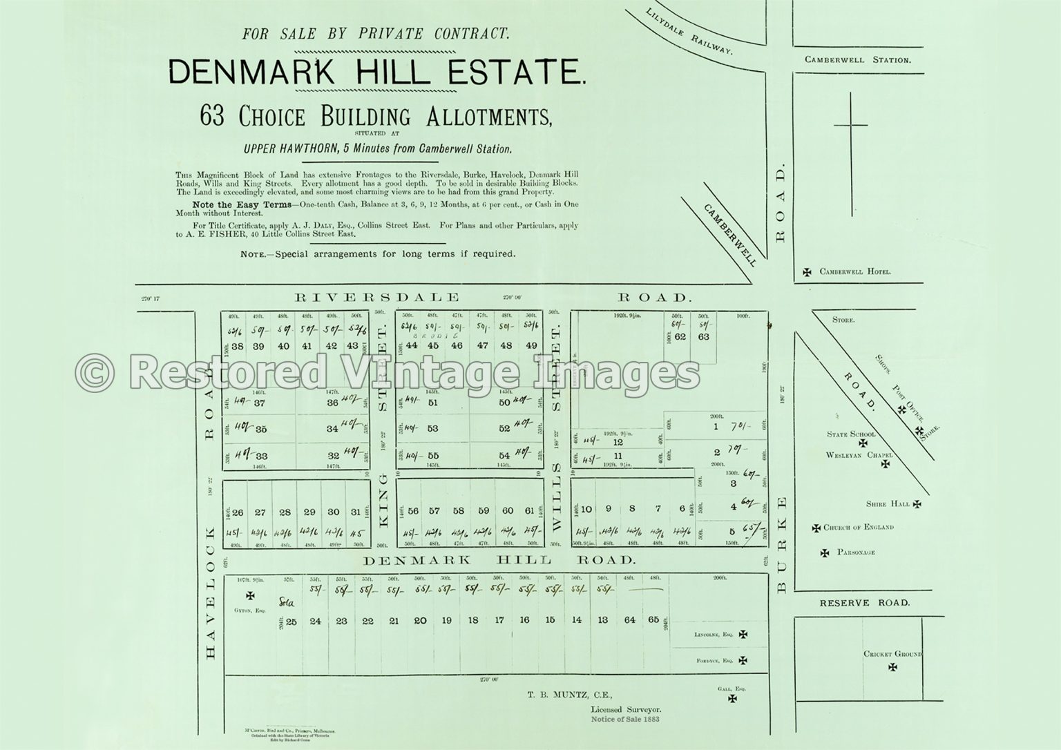 Denmark Hill Estate 1883 Hawthorn East Restored Vintage Images