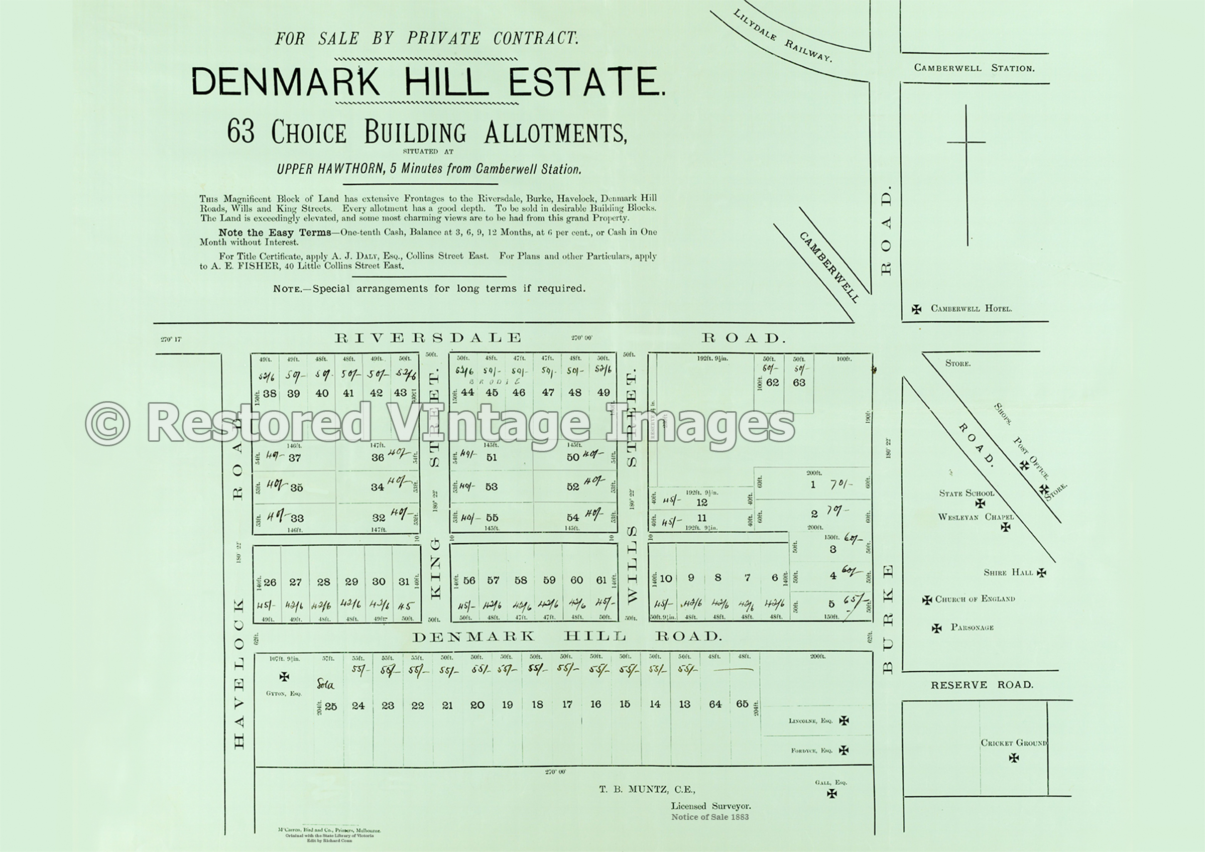 Denmark Hill Estate 1883 – Hawthorn East