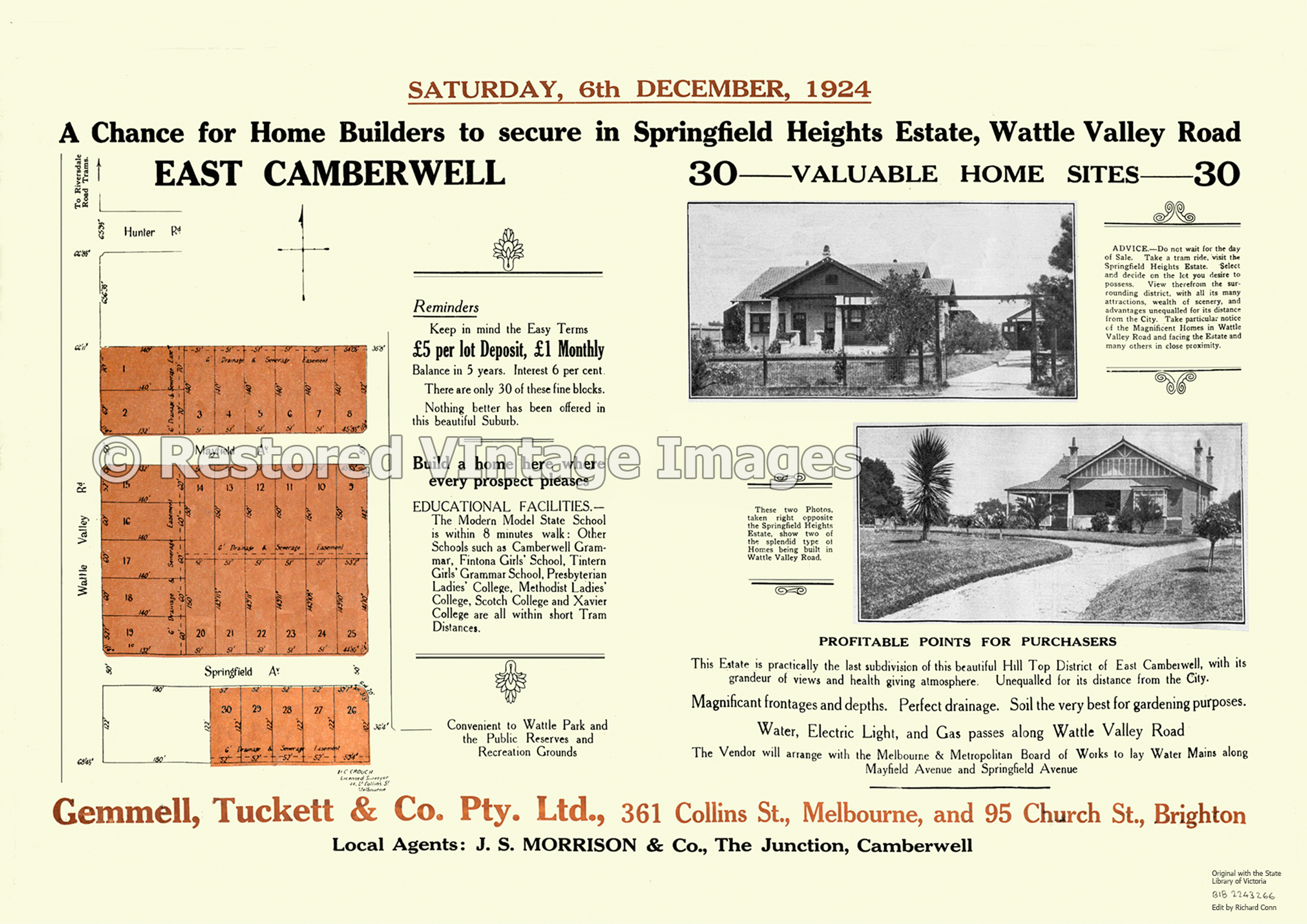 Springfield Heights Estate 6th December 1924 – Camberwell