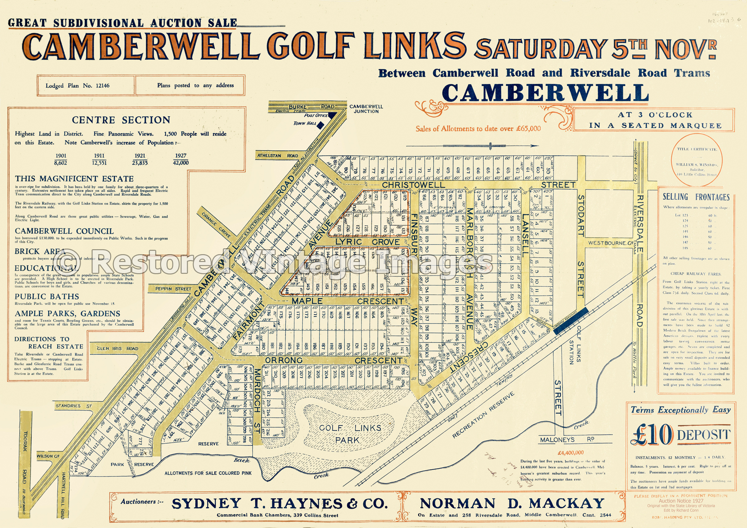 Camberwell Golf Links 5th November 1927 – Camberwell