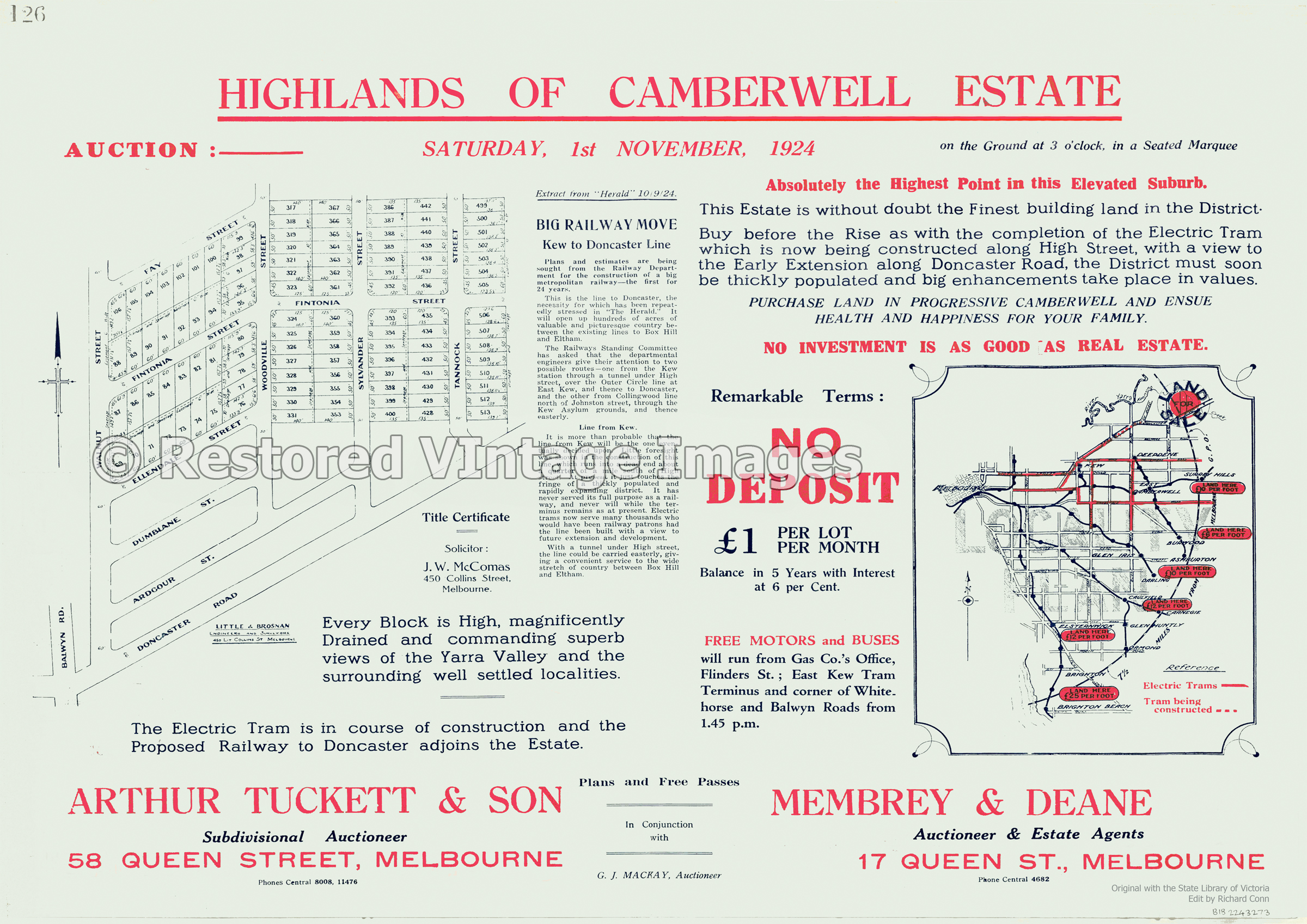 Highlands Of Camberwell Estate 1924 – Balwyn North