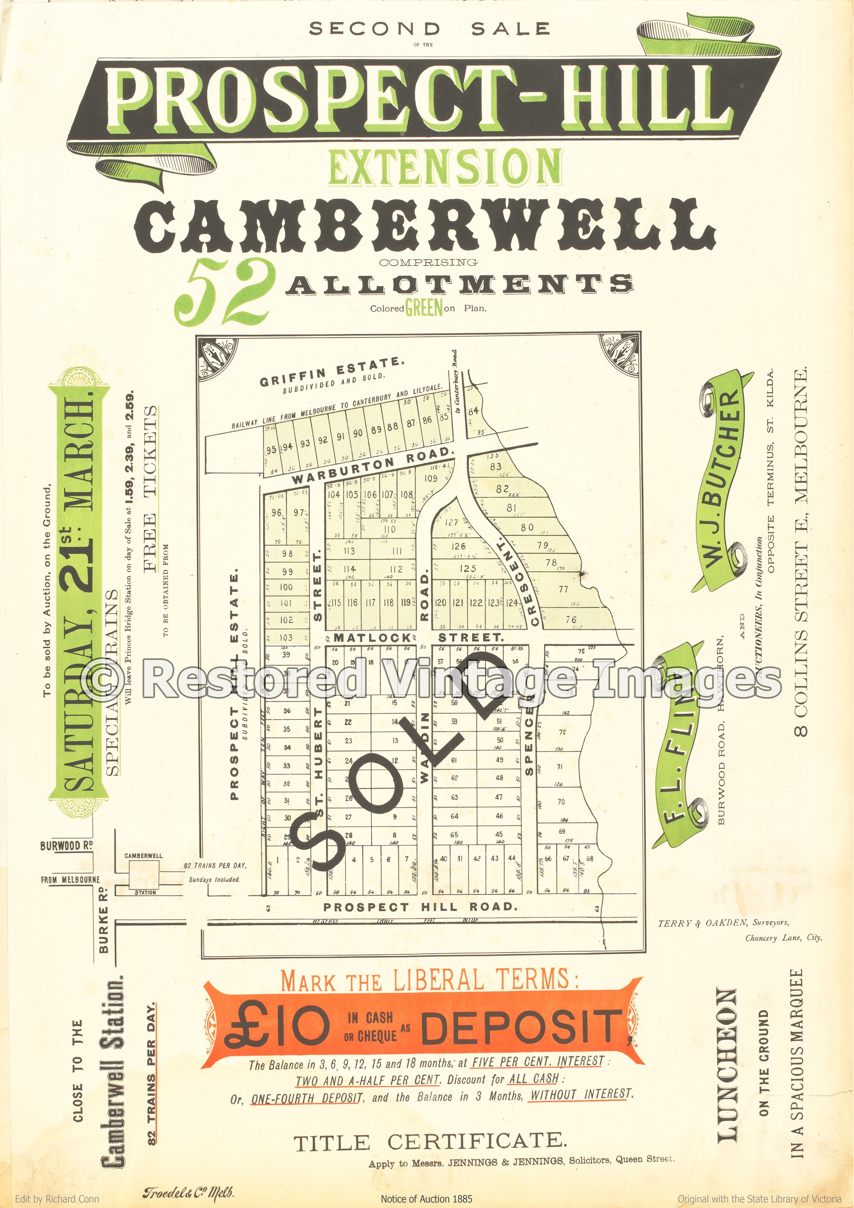 Prospect-Hill Extension Second Sale 1885 – Camberwell