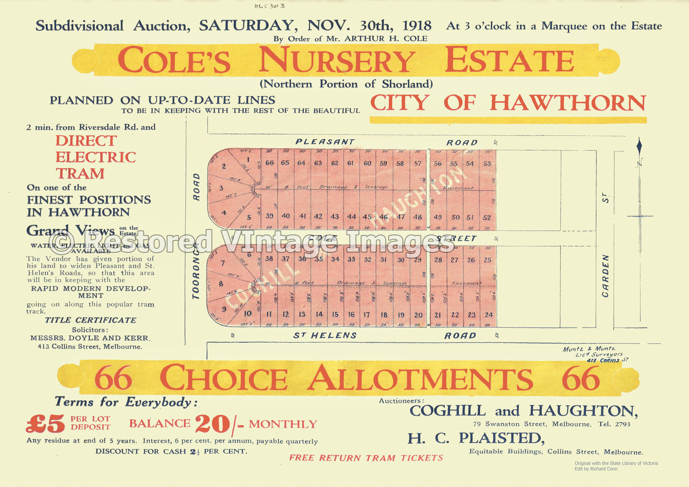 Cole’s Nursery Estate 1918 – Hawthorn East