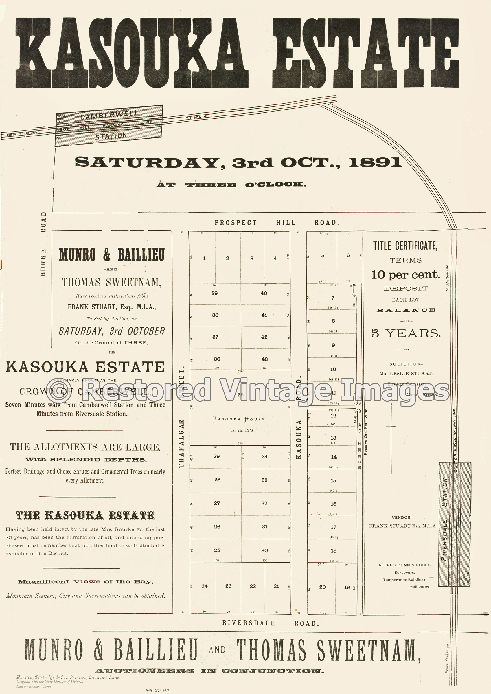 Kasouka Estate 3rd Of October 1891 – Camberwell