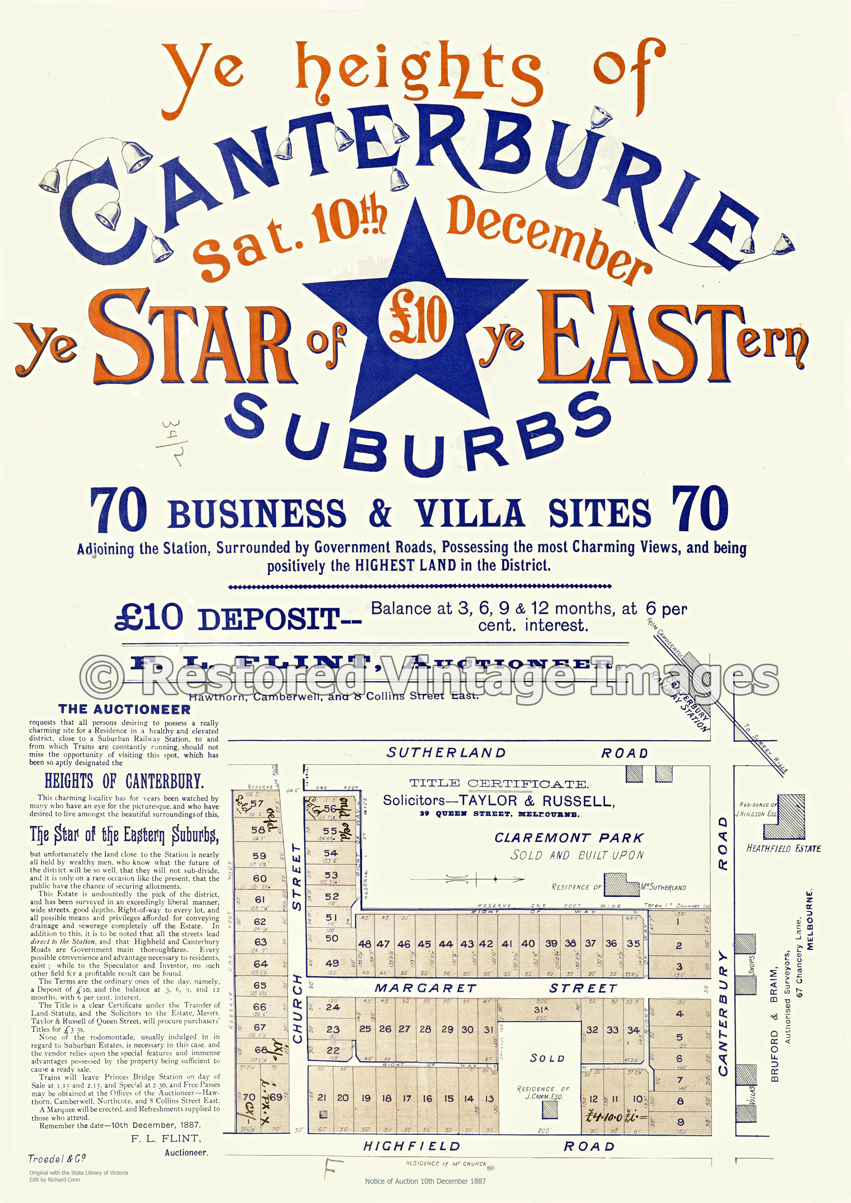 Canterburie Star Of The Eastern Suburbs 1887 – Canterbury