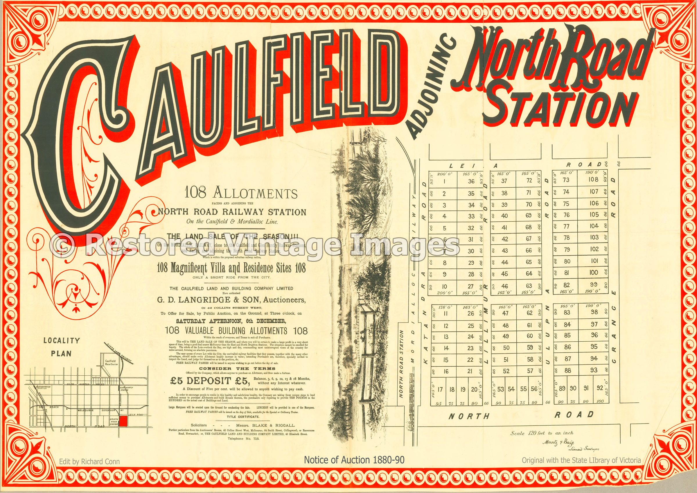 Caulfield Estate Adjoining North Road Station 1884 – Ormond