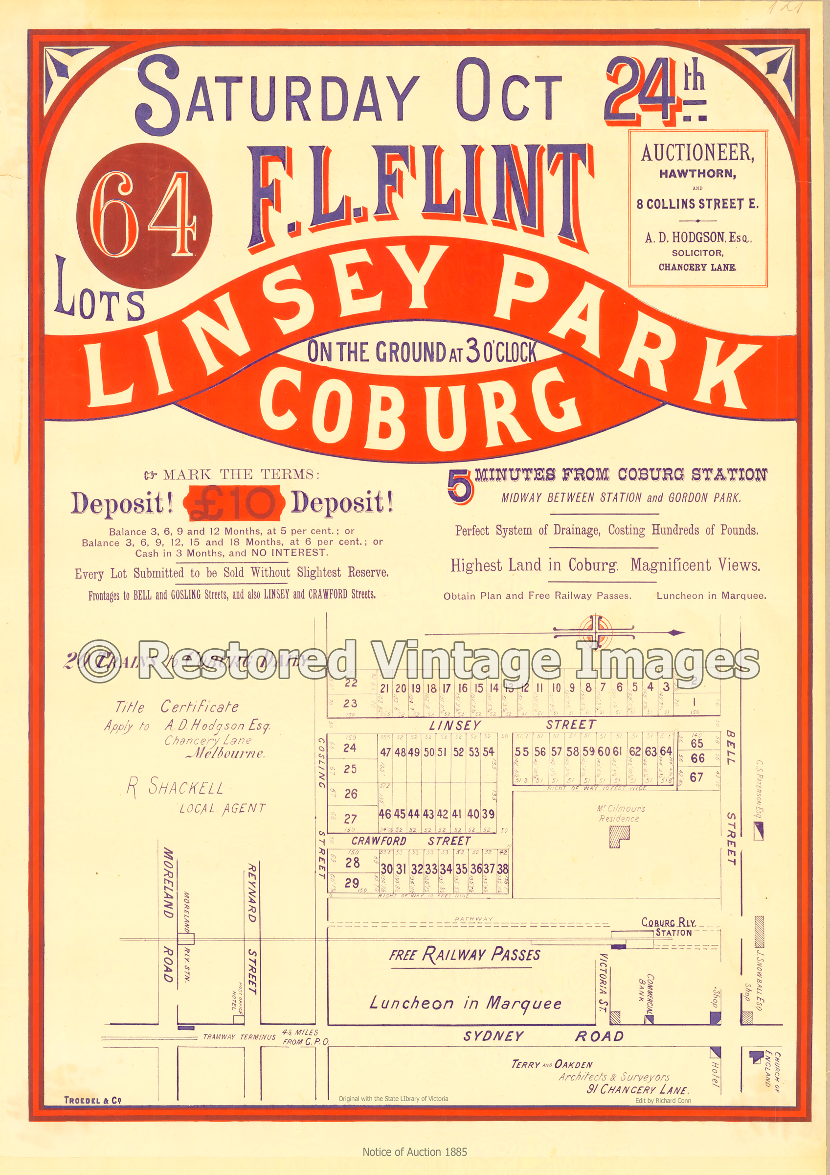 Linsey Park Coburg 24th October 1885