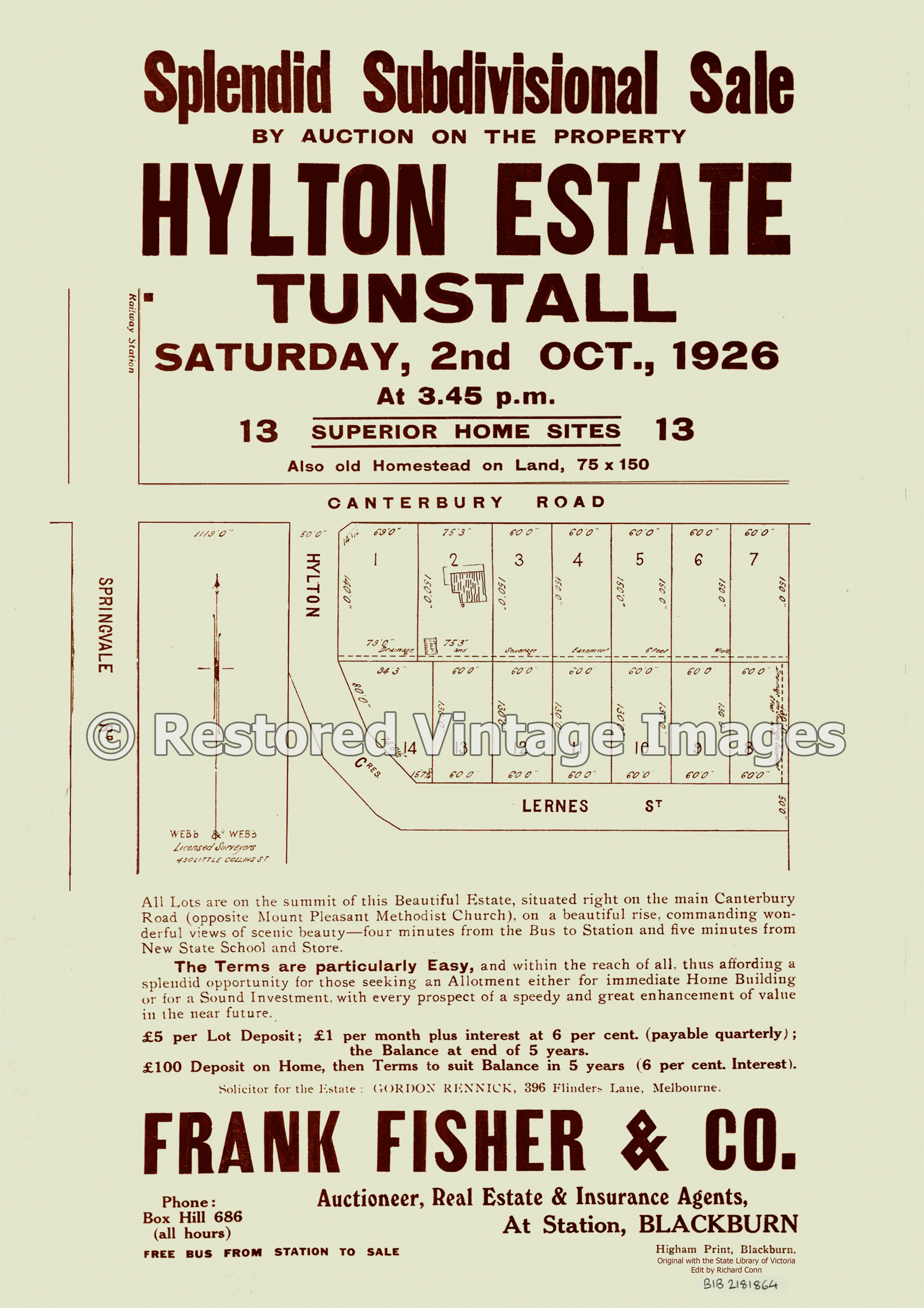 Hylton Estate Tunstall 1926 – Forest Hill