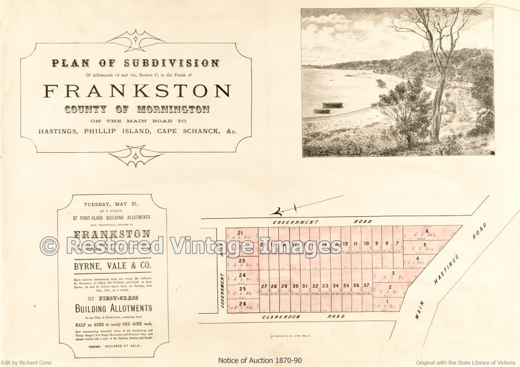 Plan of Subdivision Frankston 187090 Restored Vintage Images