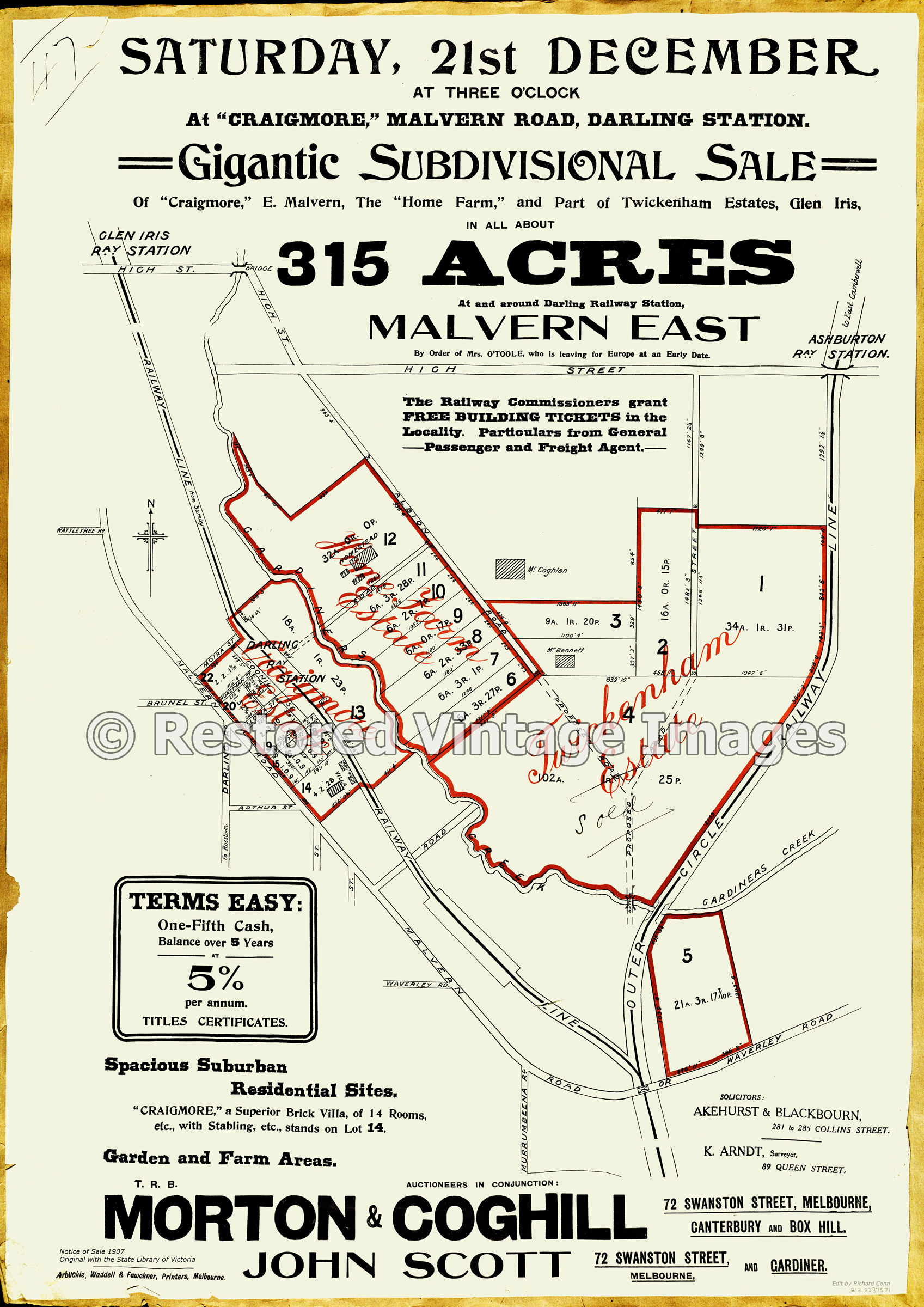Home Farm, Twickenham And Craigmore Estates 1907 – Glen Iris