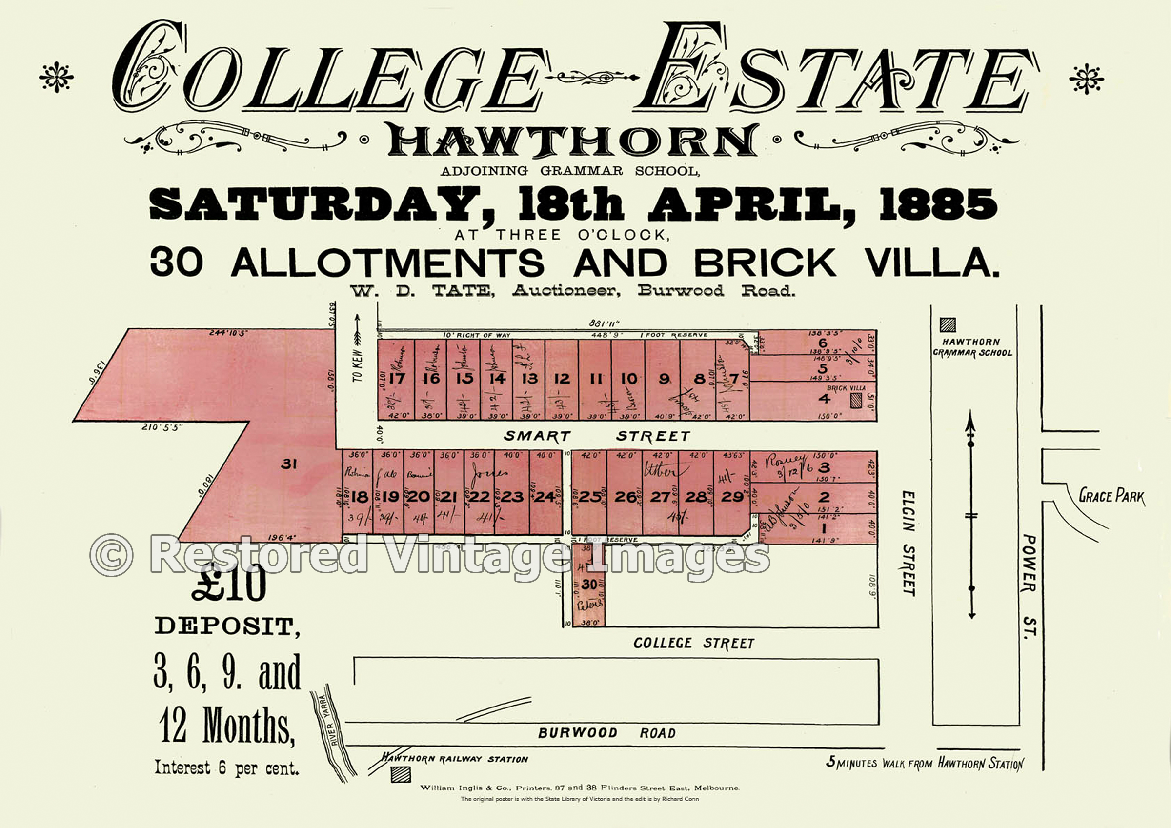 College Estate 18th April 1885 – Hawthorn