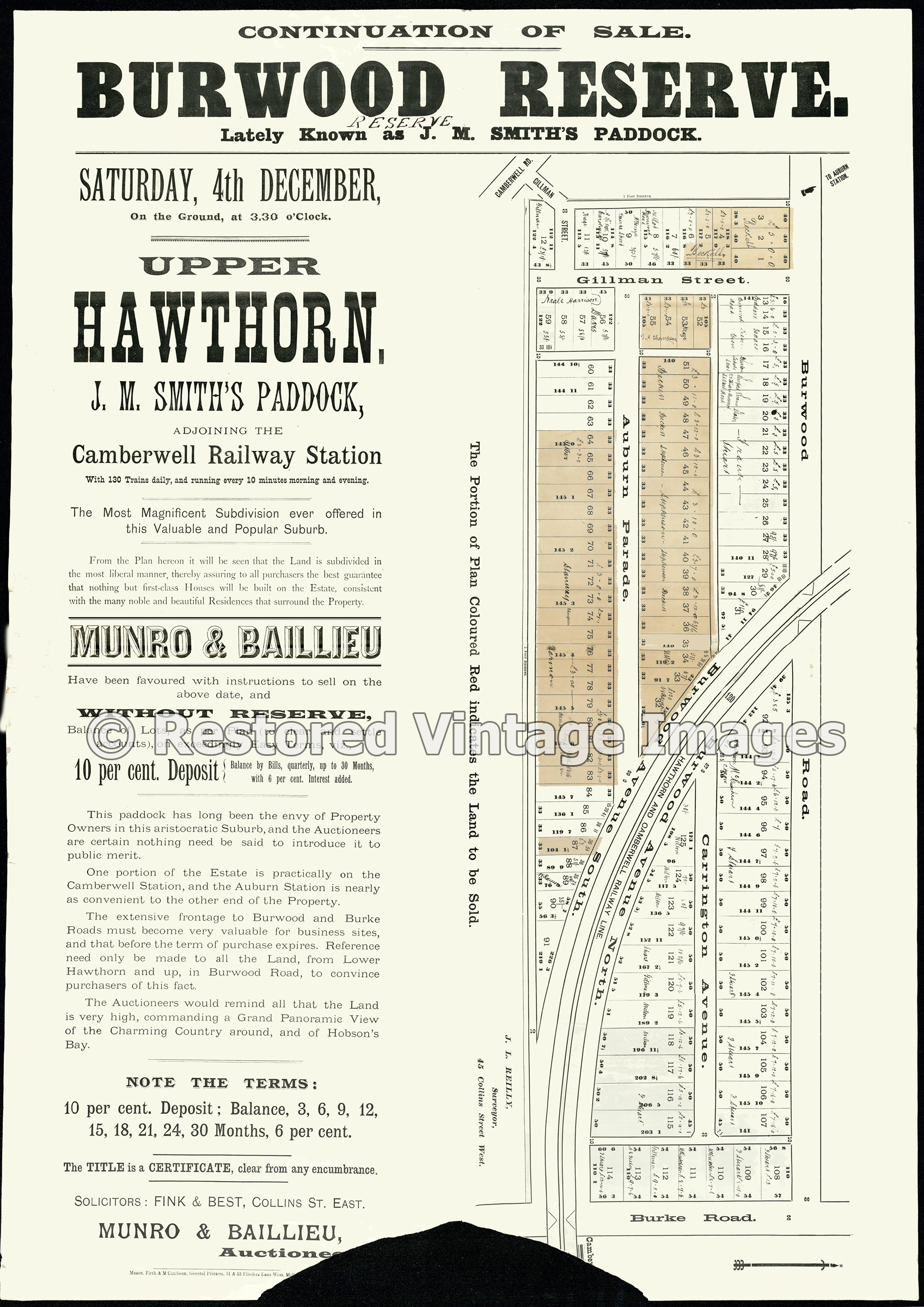 Burwood Reserve 4th December 1886 – Hawthorn East